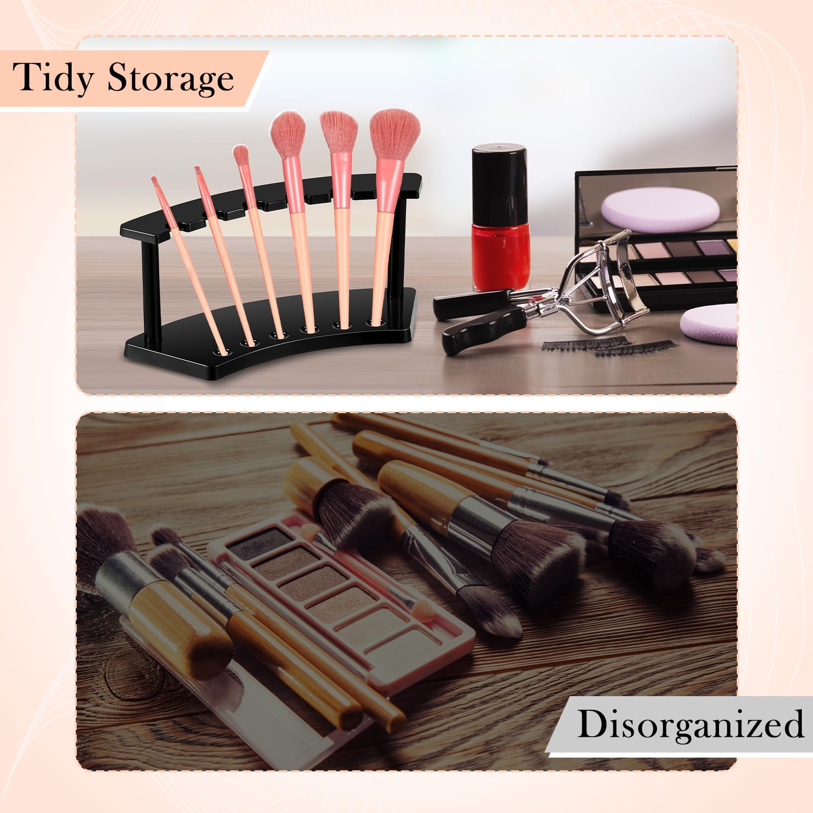 10 Pack Pen Display Stand, 6 Slots Plastic Pen Holder, Display Eyebrow Makeup…
