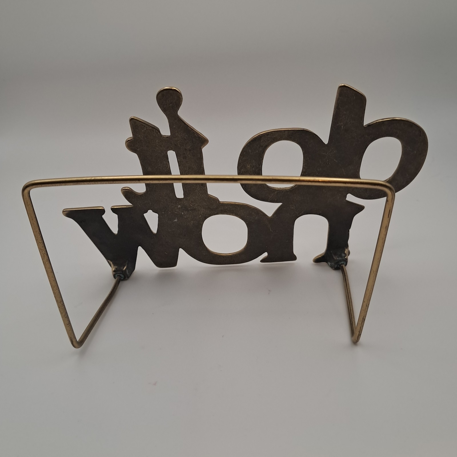 Vtg Brass DO IT NOW Letter Organizer Motivational Quote Office Desk Decor Metal