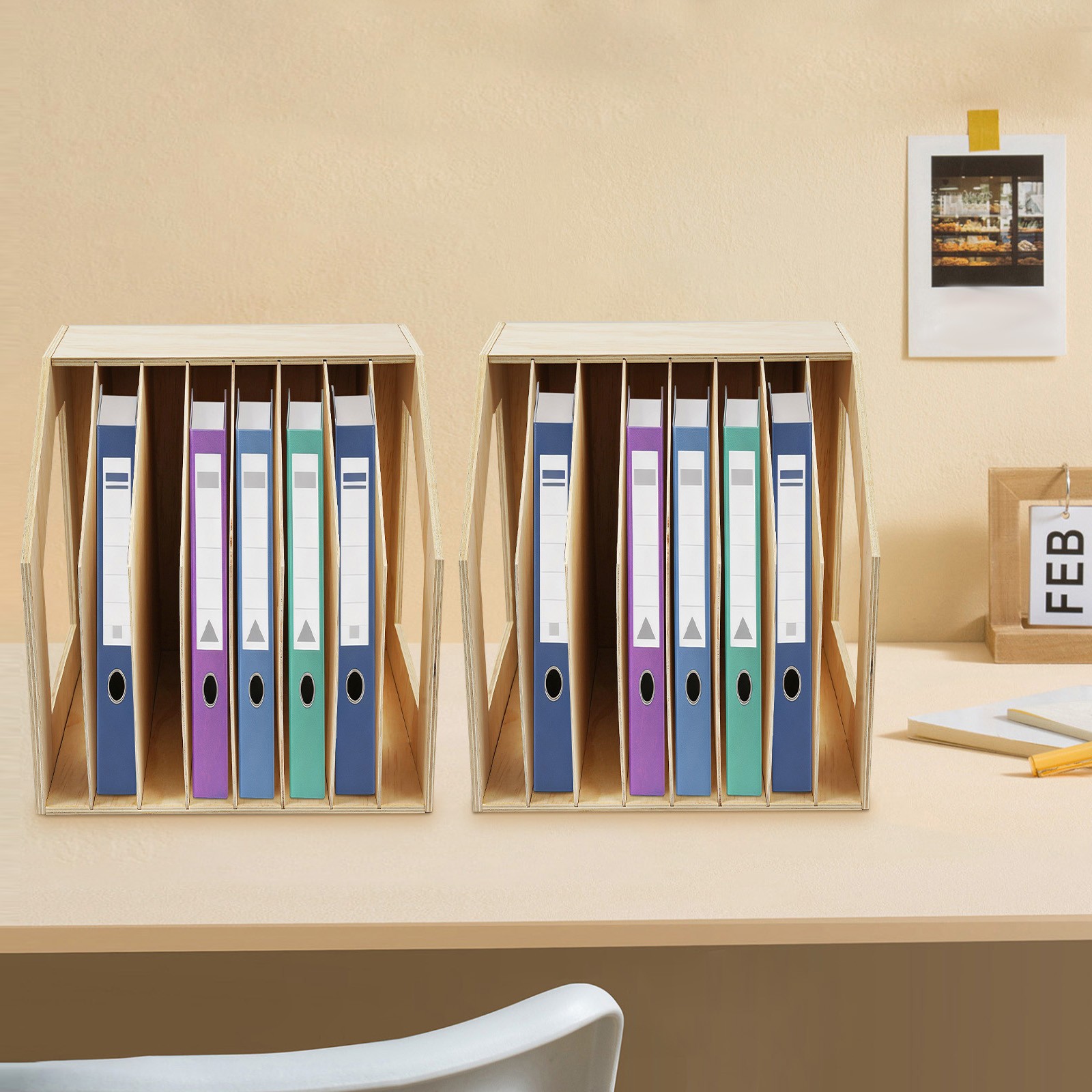 8 Slots Paper Filing Holder, Paper Storage Filing Organizer 12.99*9.84*13.78in