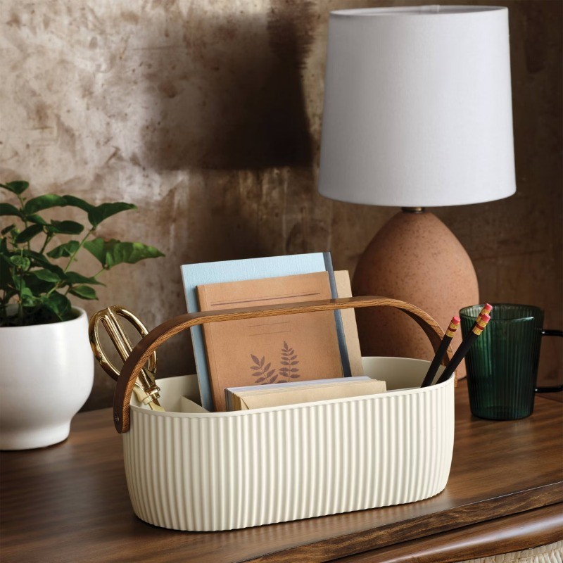 Desktop Caddy Desk Organization Set Cream