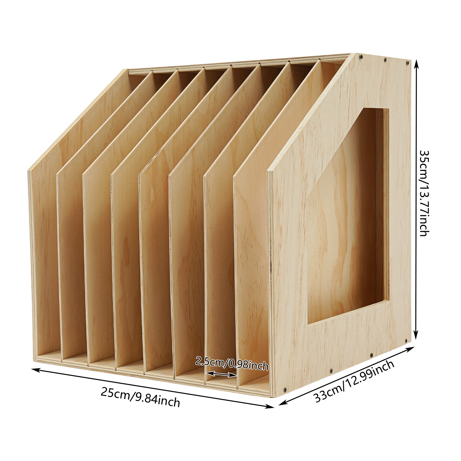 8 Slots Paper Filing Holder, Paper Storage Filing Organizer 12.99*9.84*13.78in