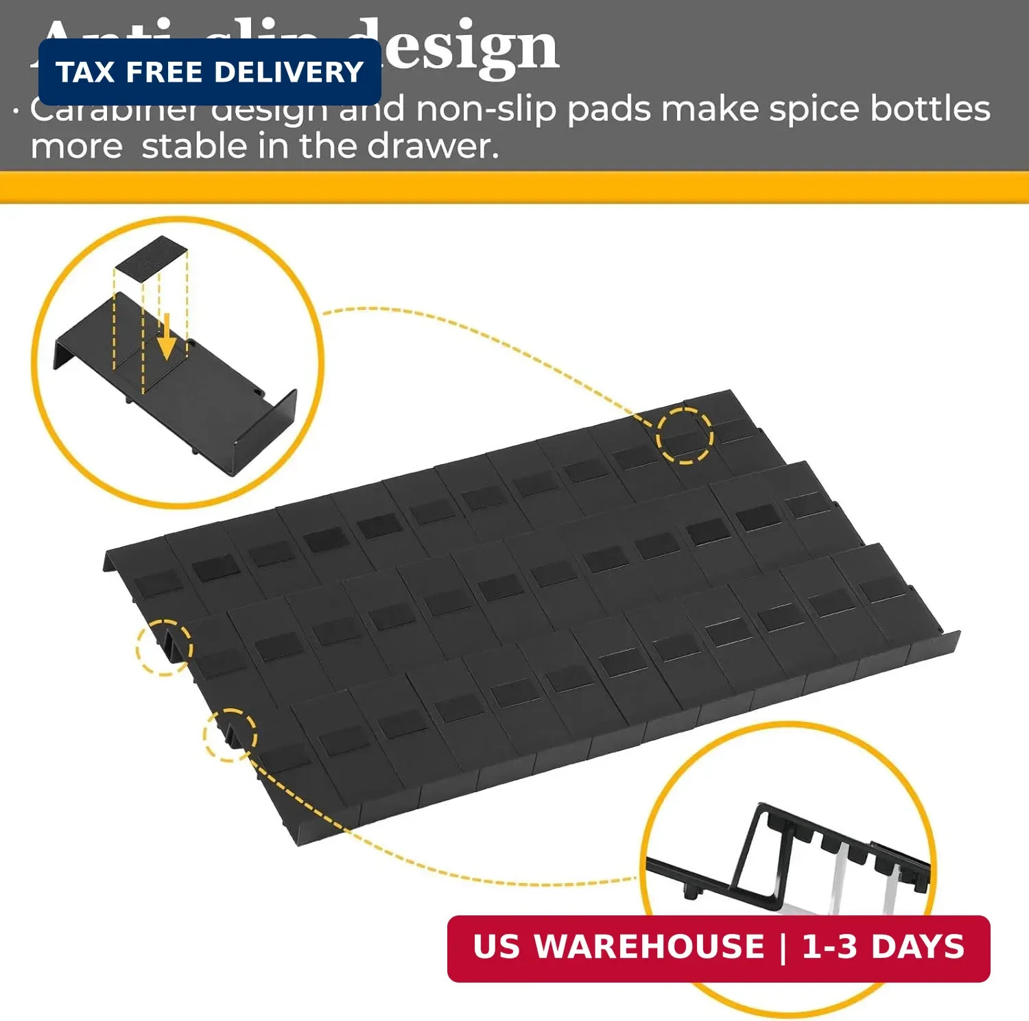 Famhap Spice Drawer Organizer Expandable 36 PCS, Fits 2″-72″ Wide Drawer | Inter