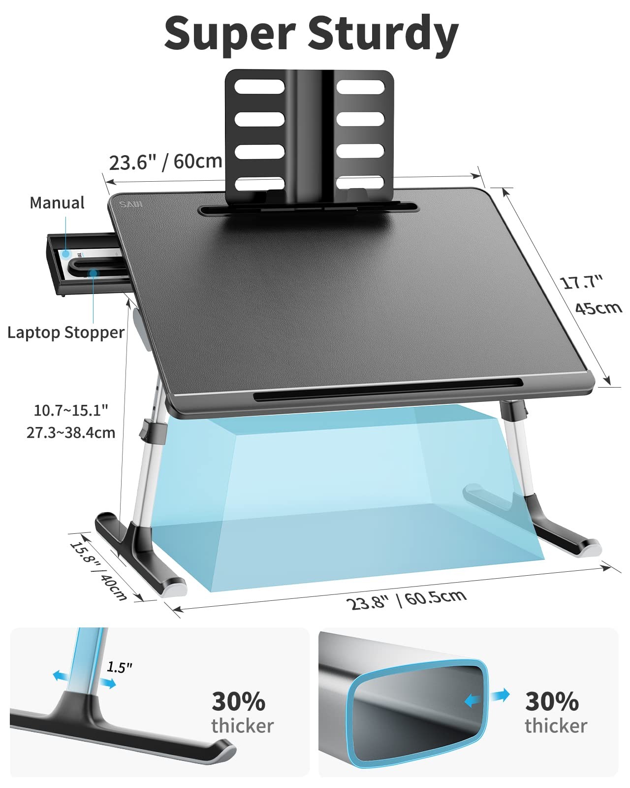 Laptop Bed Tray Desk Saiji X-Large Adjustable Laptop Table Foldable Laptop Desk