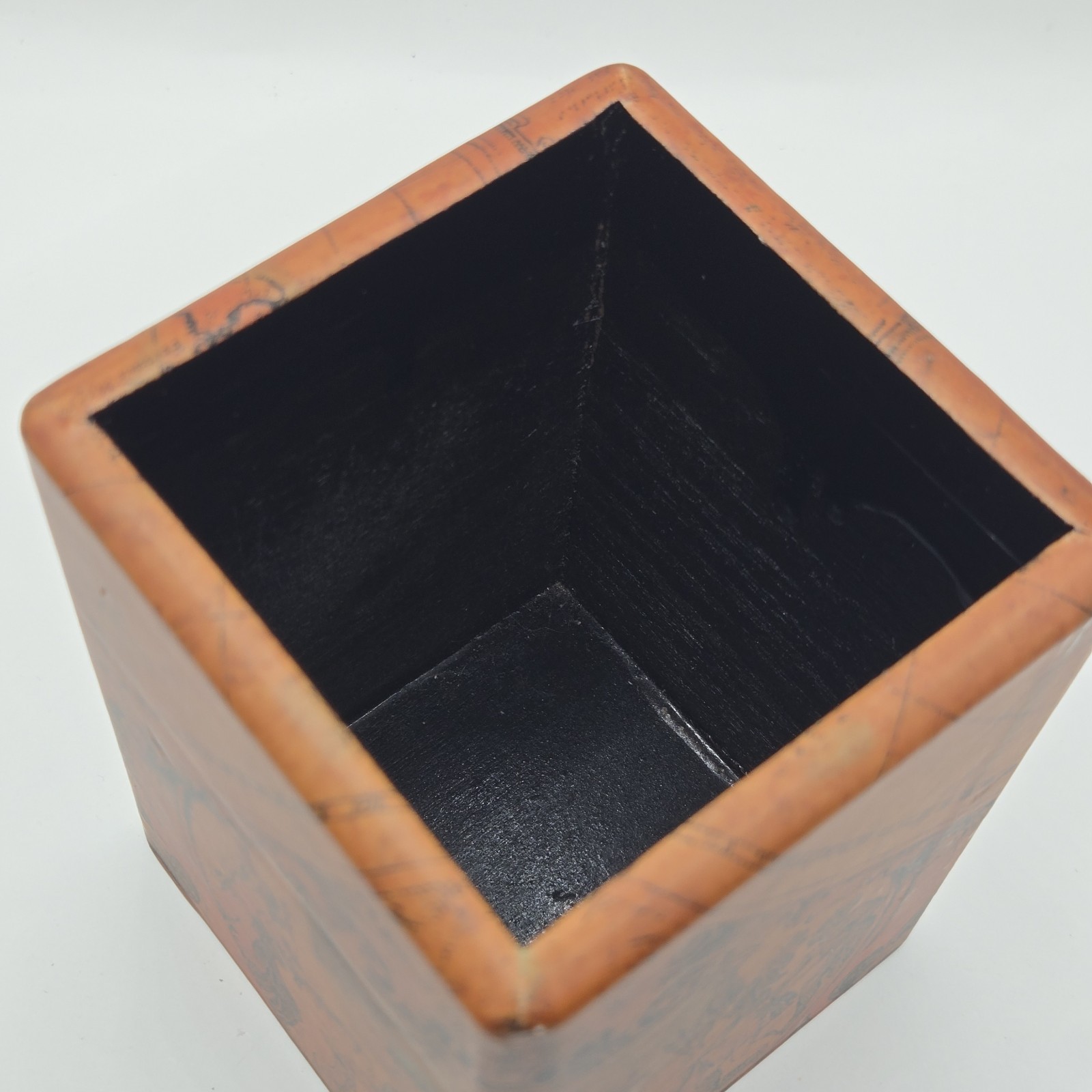OOAK VTG Handmade Storia Art Inlay Pen & Pencil Holder Desk Office Decor 4.5″H