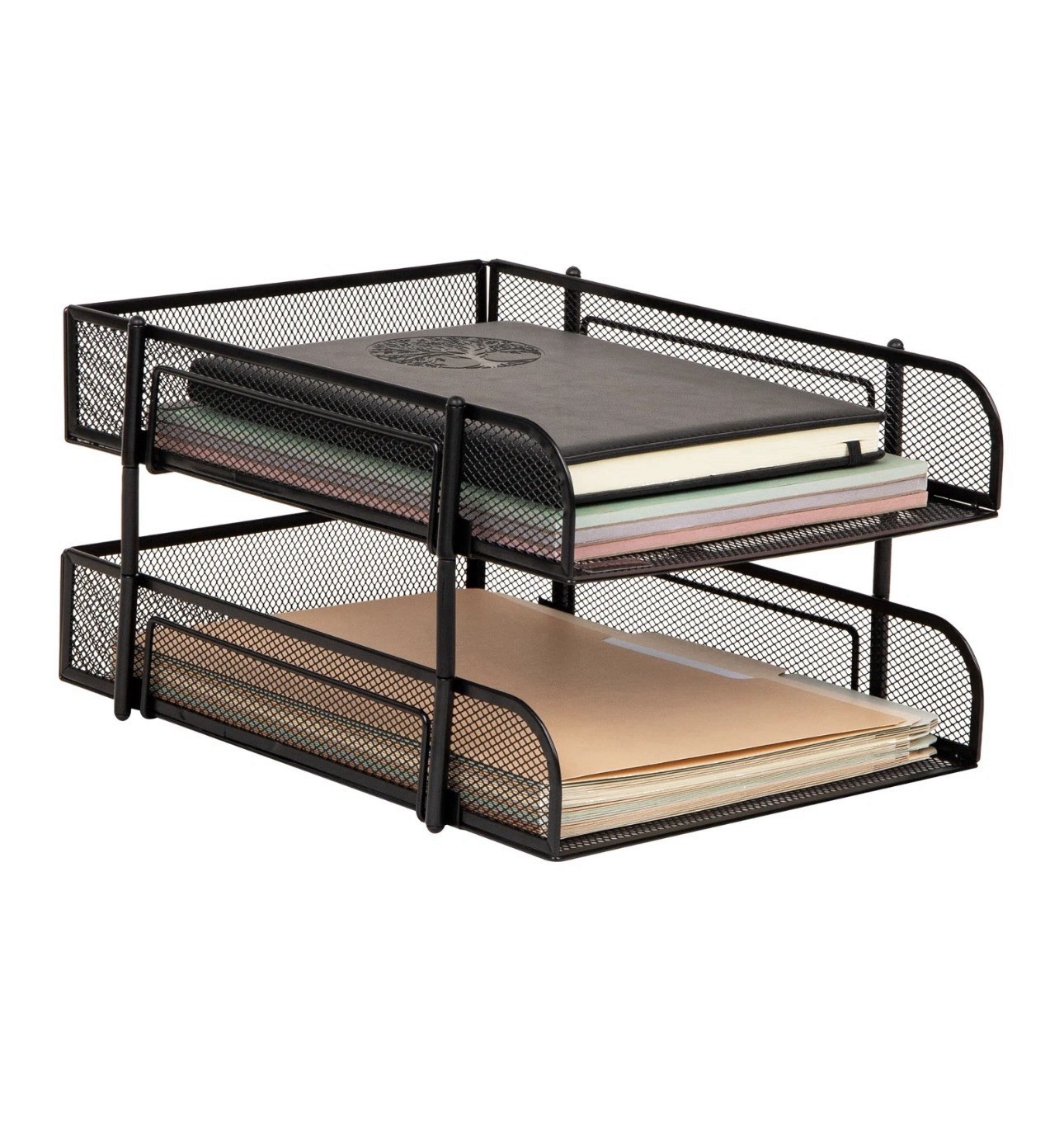 Stackable Paper Tray – Desktop Organizer – File Storage – Metal Mesh