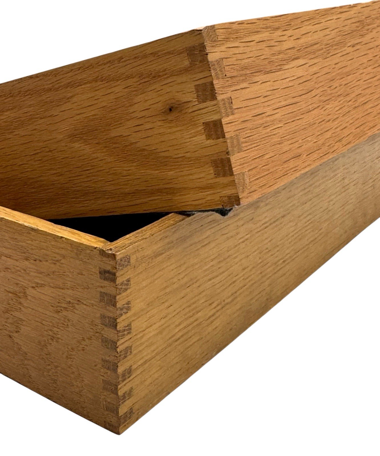 Vintage Wood Letter Trays Set of 2 Oak Dovetail Two Sizes Desk Paper Office Box