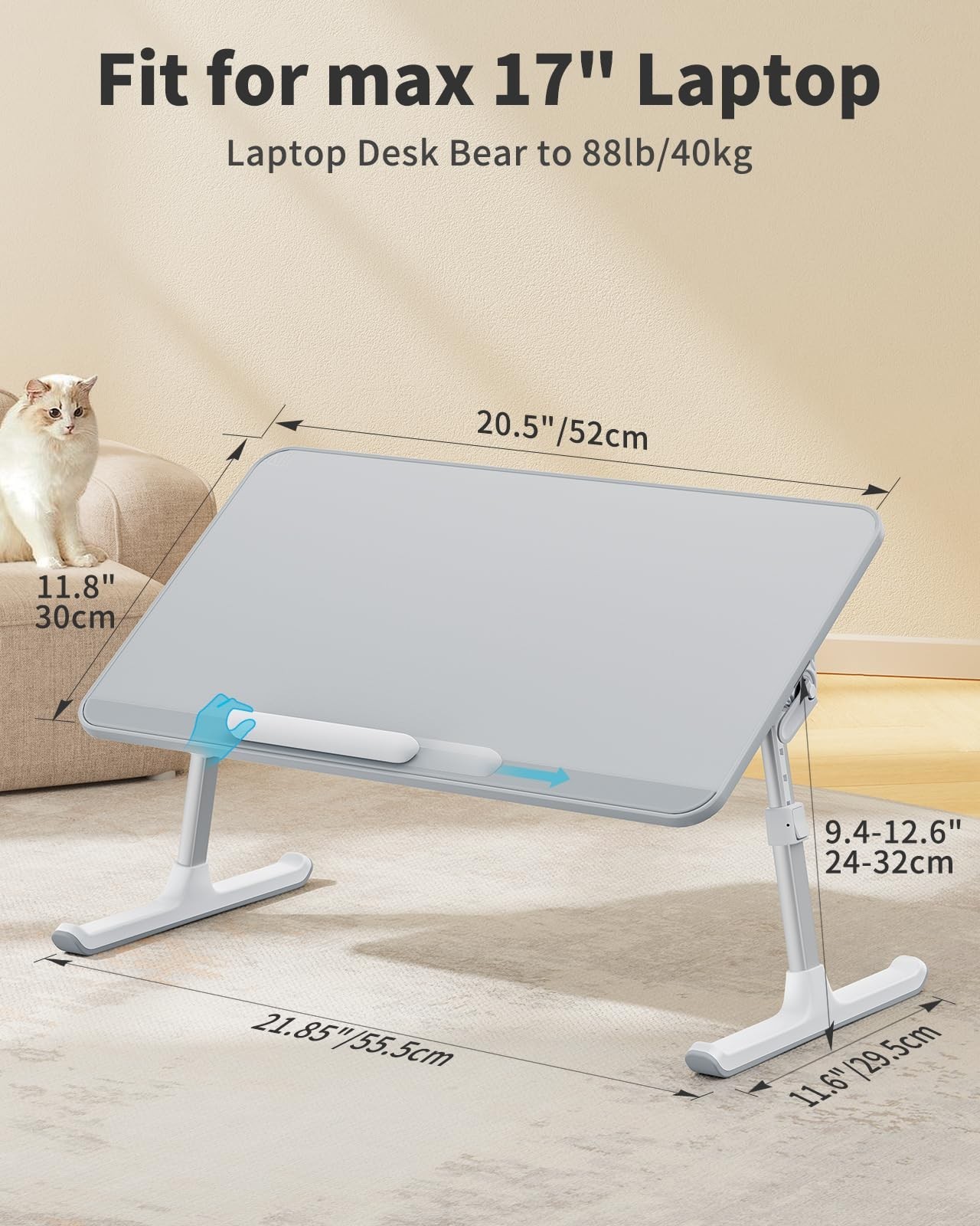 Non-Slip Leather Lap Desk – Portable Lightweight Laptop Bed Tray Table for Writi