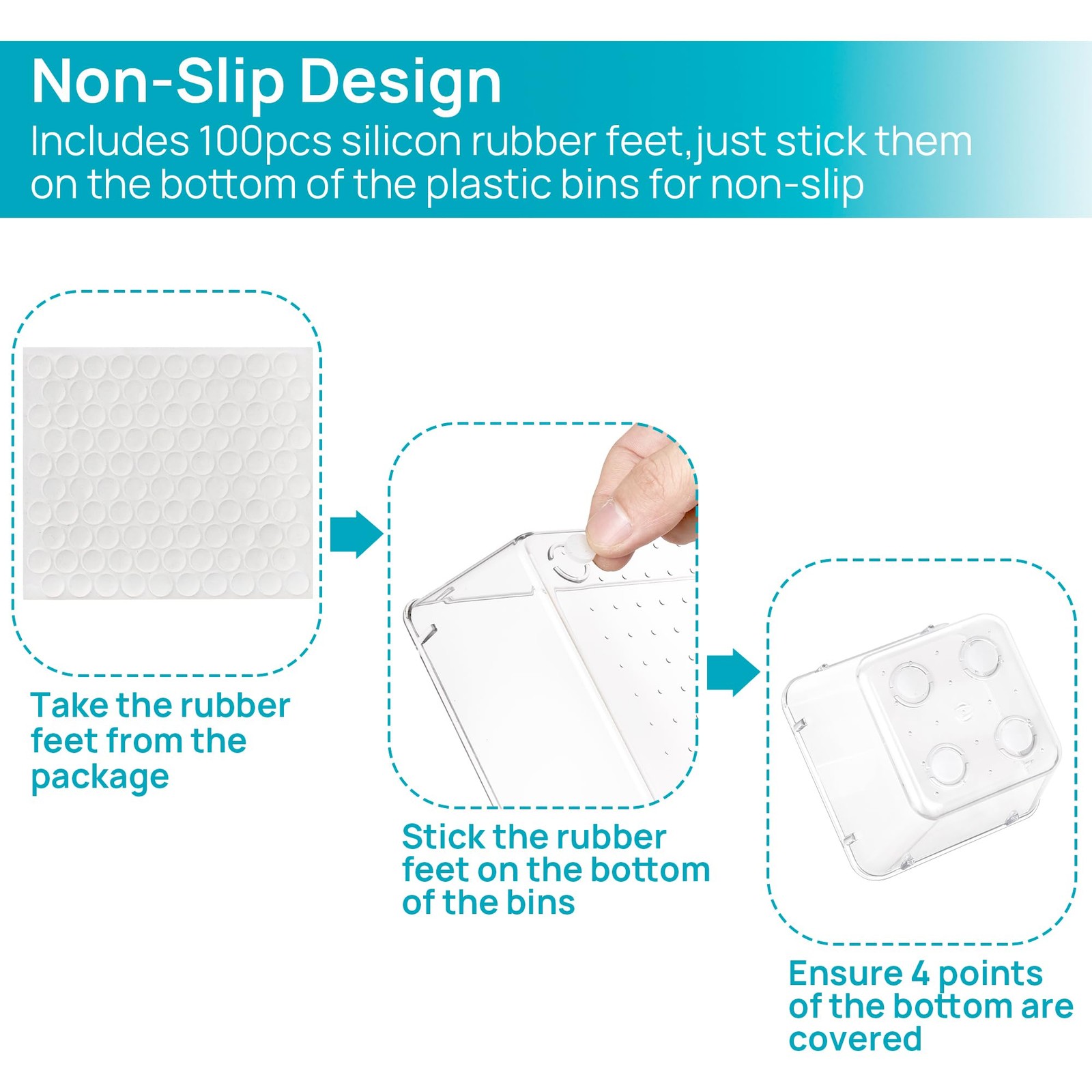 Vtopmart 25 PCS Clear Plastic Drawer Organizers Set, 4-Size Versatile