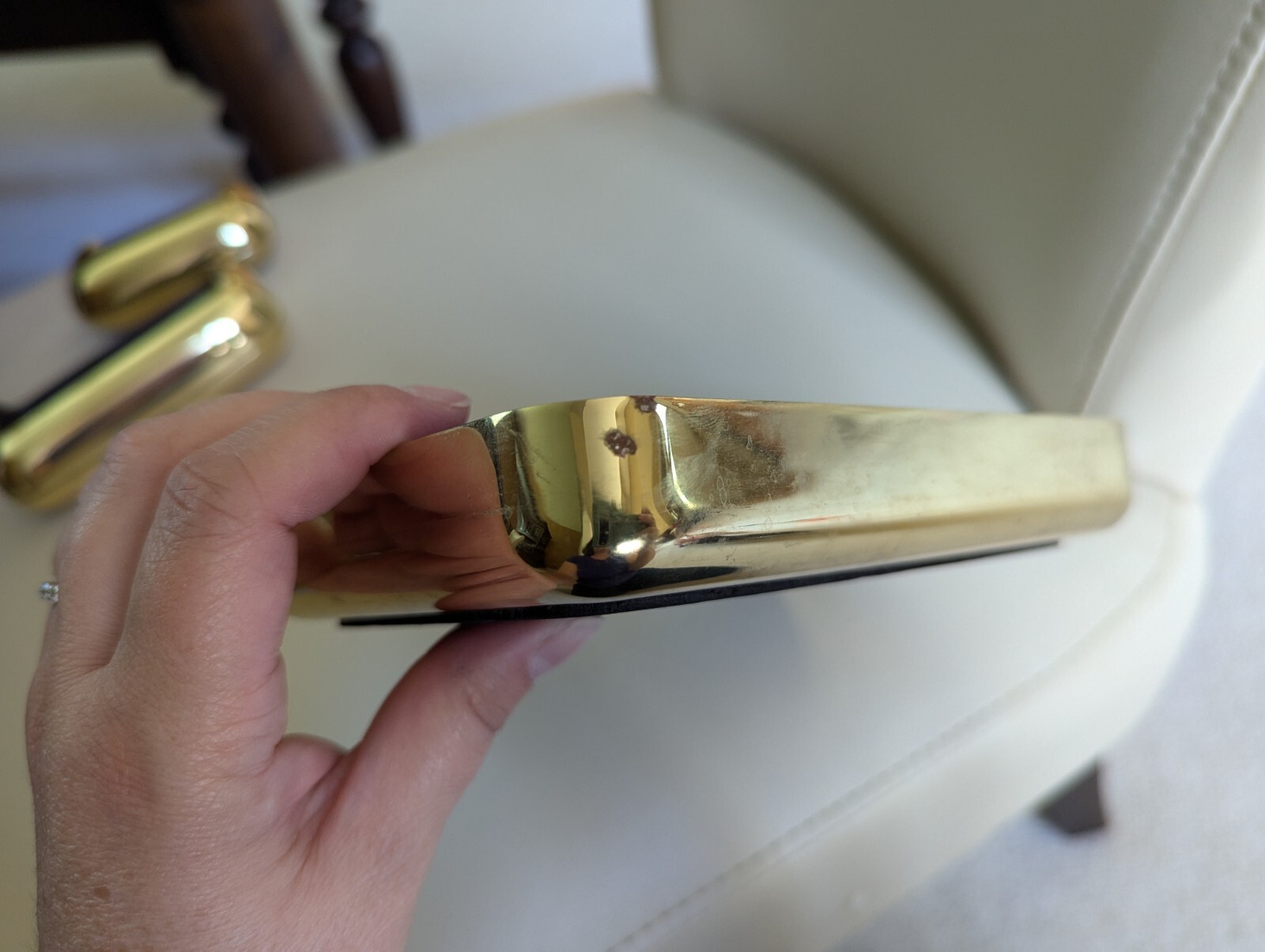 Eldon Emphasis Vintage Office Brass Note Pad Tray Business Card Paperclip Holder