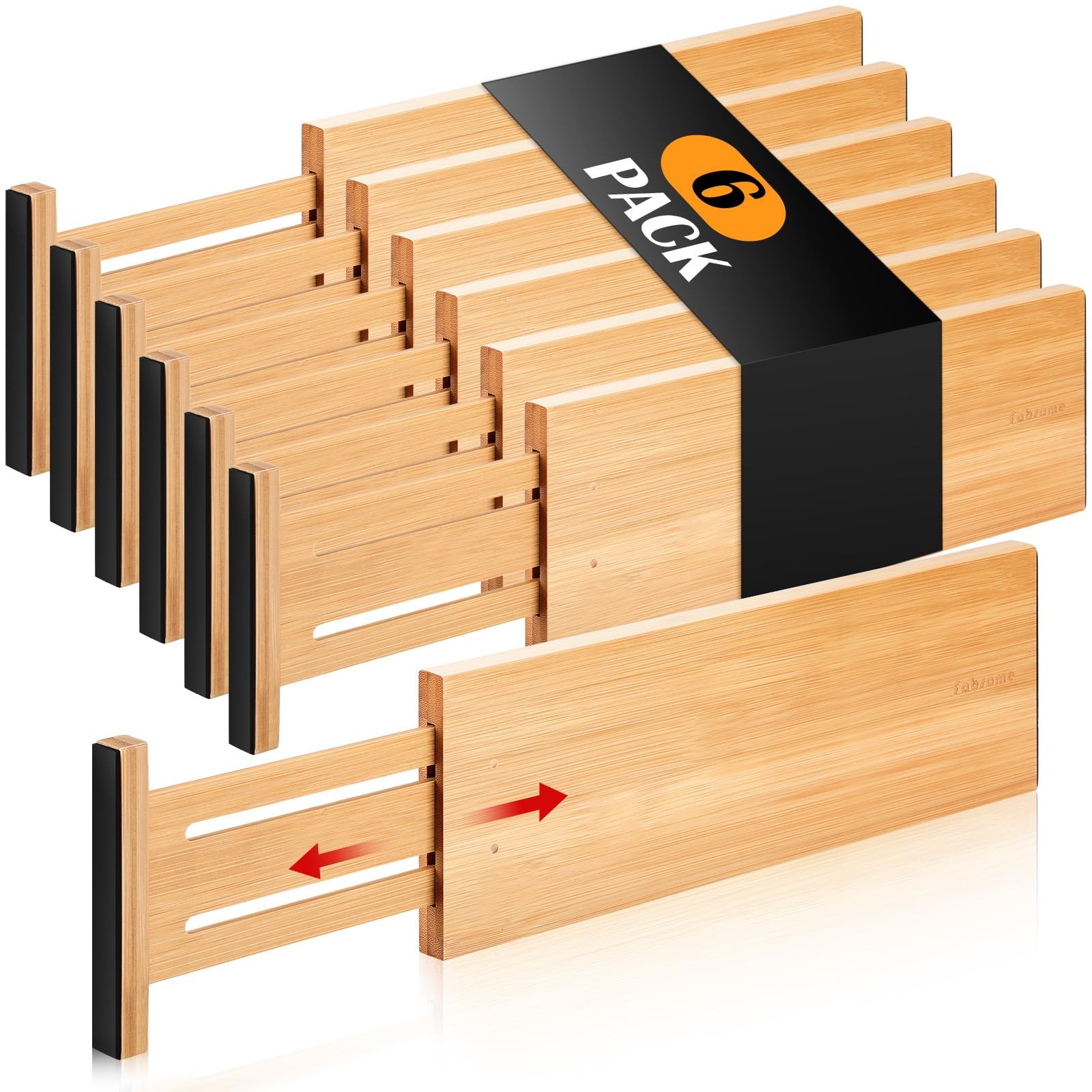 Fabsome Dresser Drawer Organizers 6 Pack 4.65 High Adjustable From 12.5-17