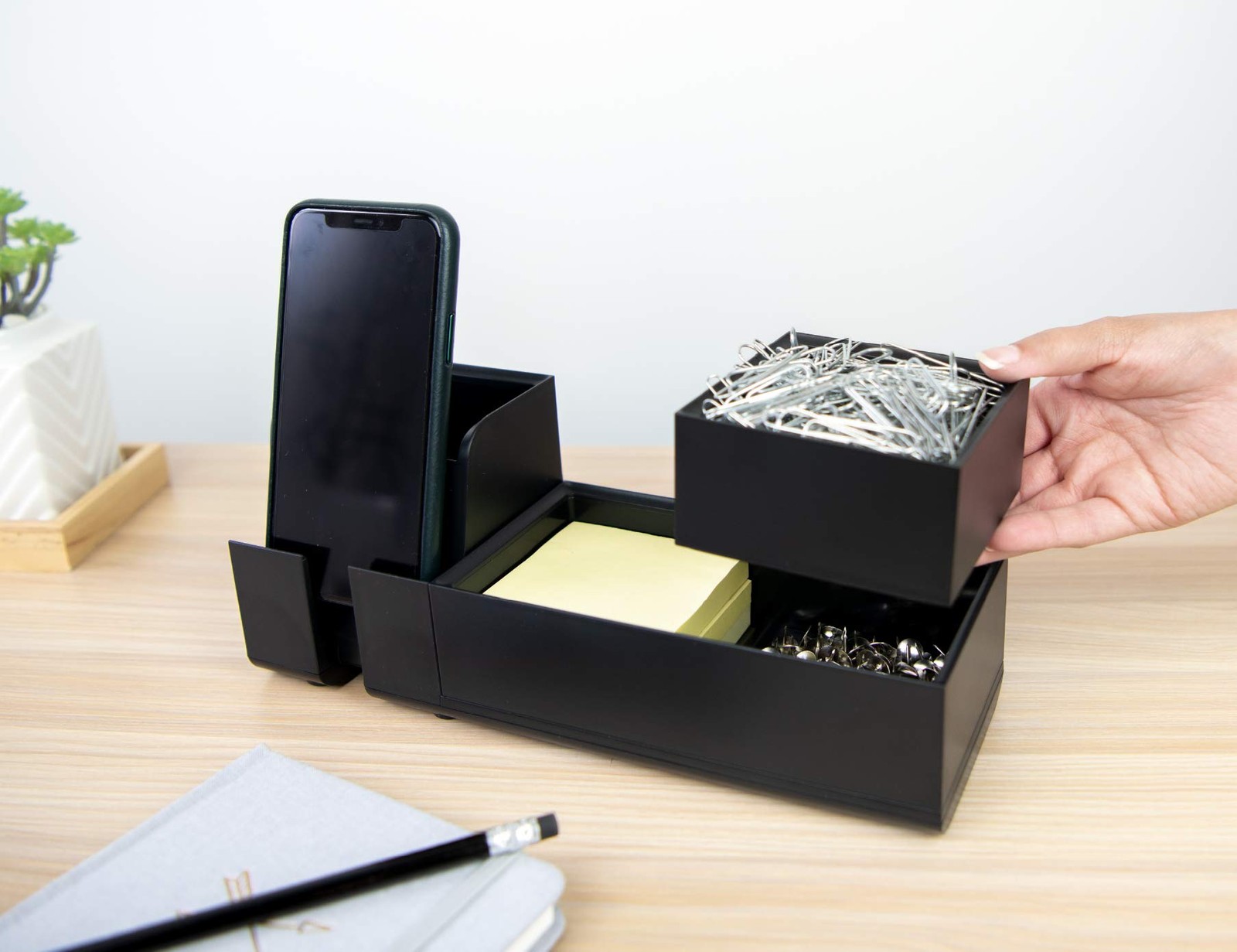 Bostitch Office Konnect Desk Organizer And Charging Station 2 Usb 2 Plugs