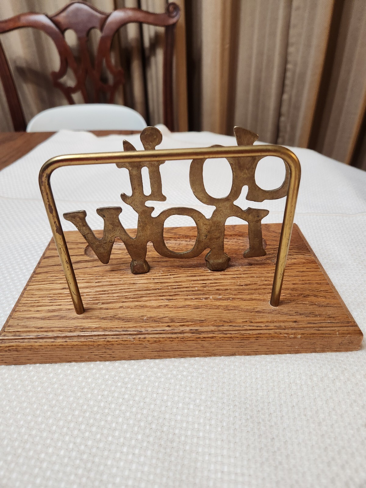 “Do It Now” Brass On Wood Letter Organizer