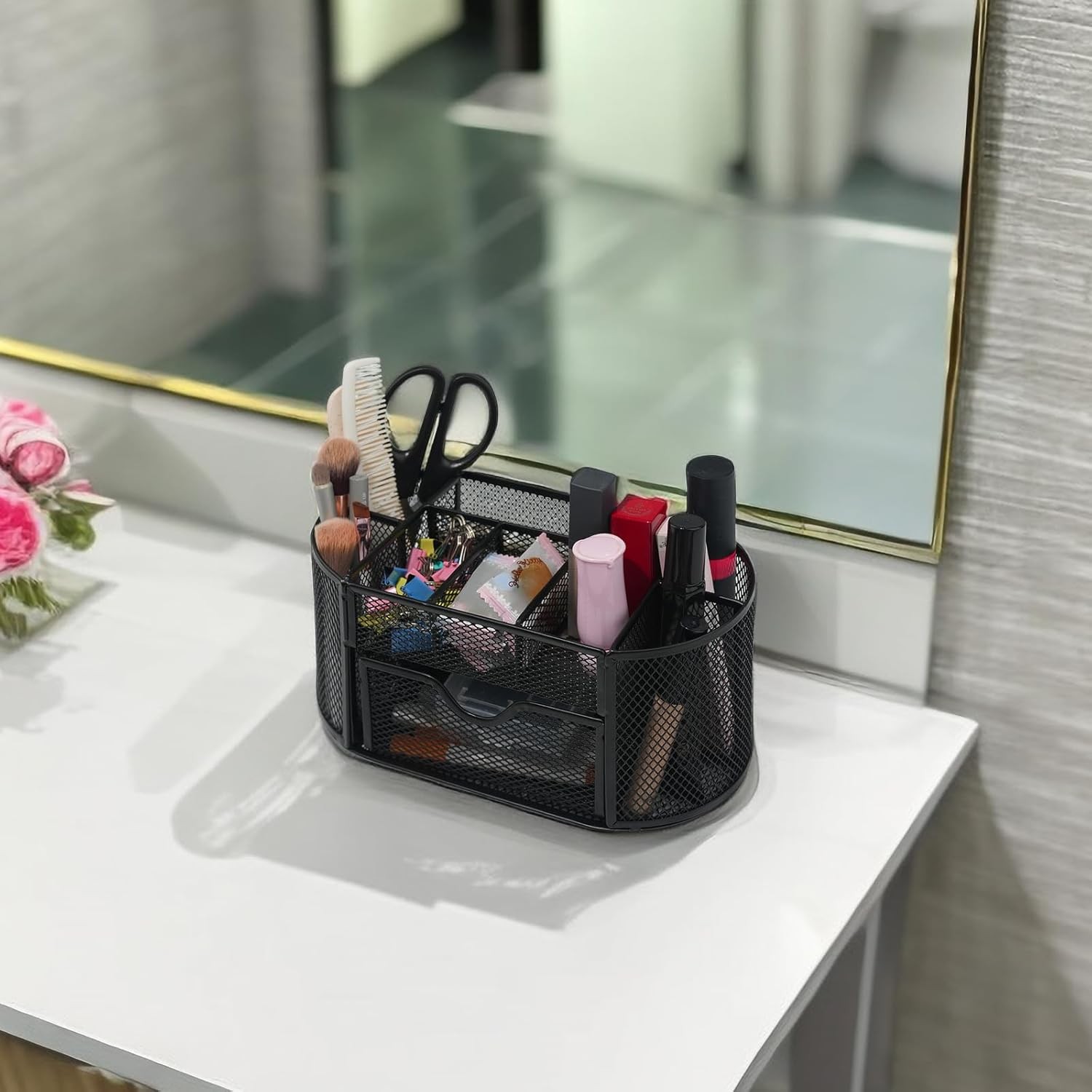 Desk Organizers and Accessories with Pencil Pen Holder Supply 8 Compartments and