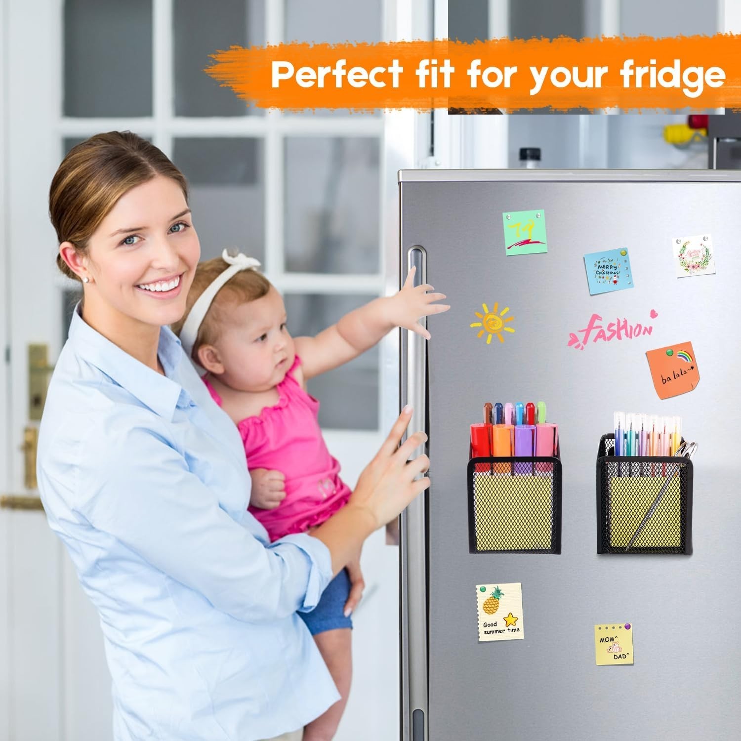 Durable Magnetic Pencil Holder – Rust-Resistant Mesh Organizer for Stationery