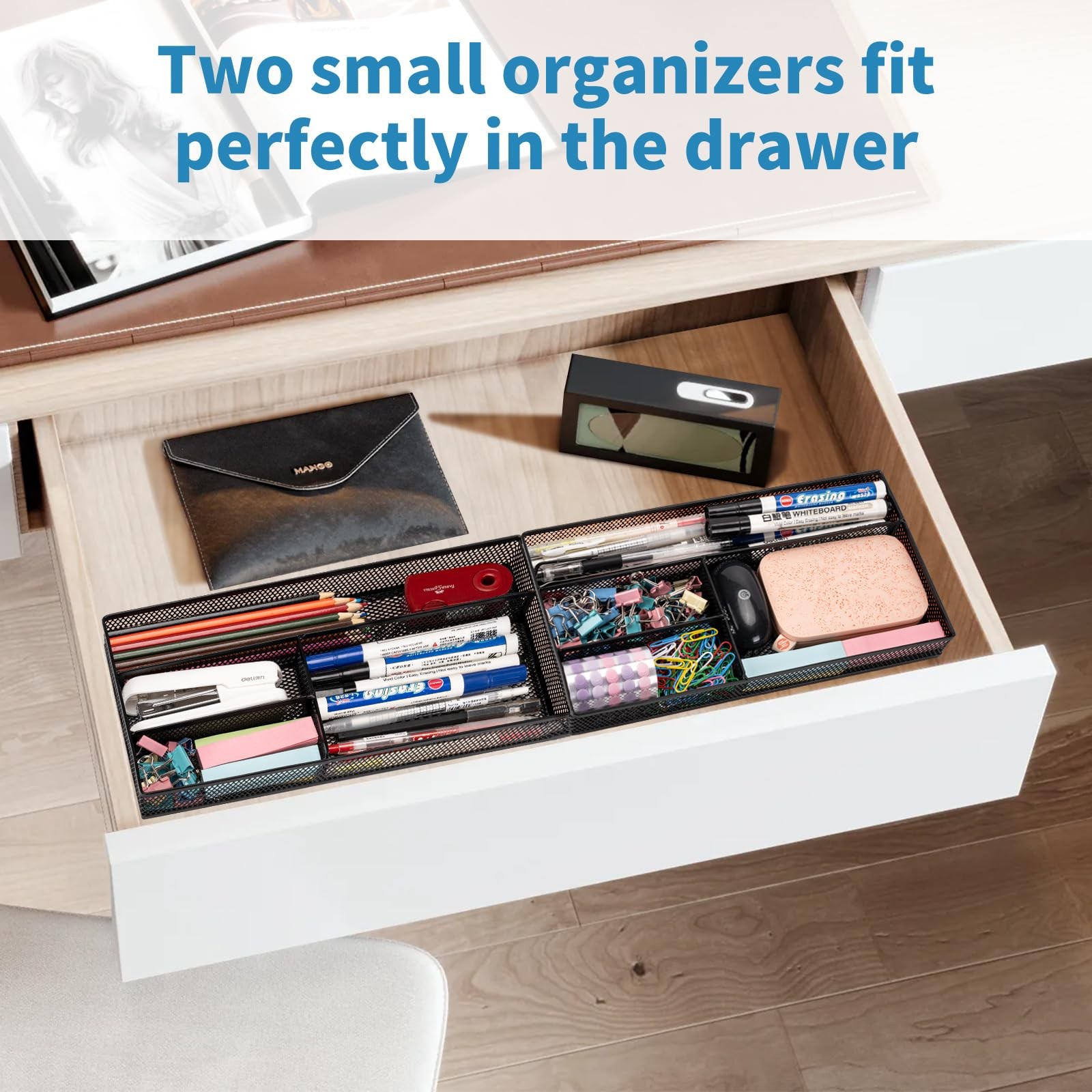 Desk Drawer Organizer Tray,Drawer Organizer for Office and Home,Desk Organize…