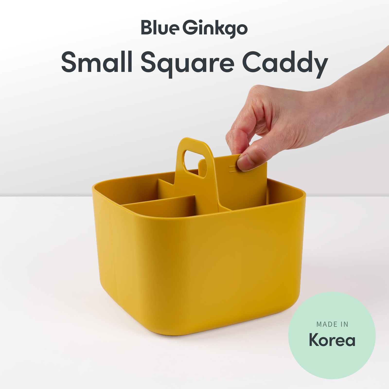 Yellow Square Small Stackable Organizer Caddy Portable Tote Bathroom Office