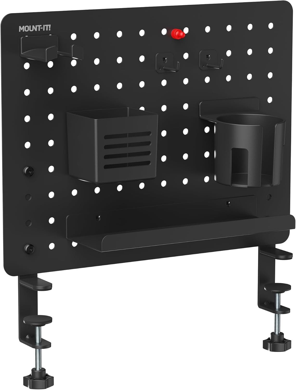 Clamp-On Pegboard Organizer for Home Office, Gaming & Crafting – Black