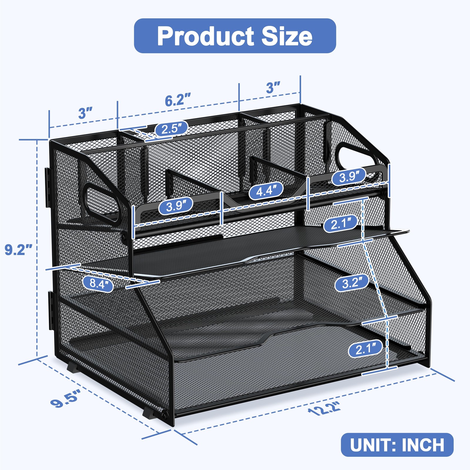 NextFile 4 Tier Desk Orgnizers and Accessories, Metal Magazine File Holder wi…