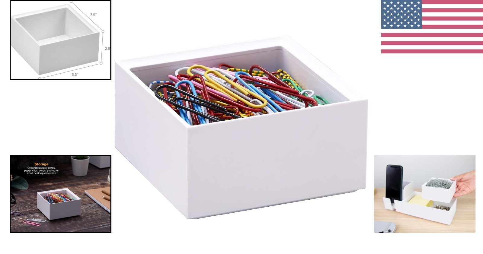 Sleek White Stackable Storage Tray for Stationery – Maximize Your Desk Space