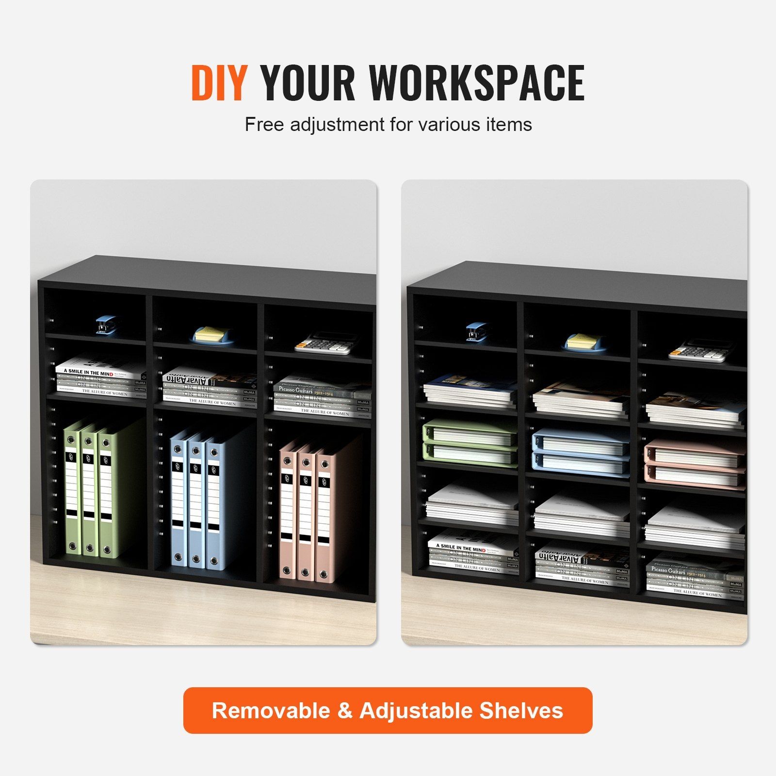 EPA-Certified Wood Organizer: 24 Slots, 8×3 Layout, for Office Classroom Home