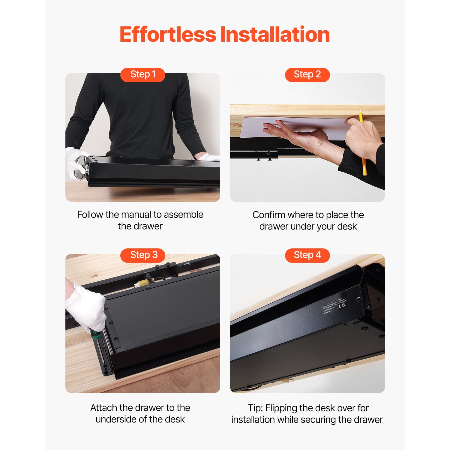 Uimoso 33-inch Slide-Out Under Desk Drawer Organizer for Home or Office Use