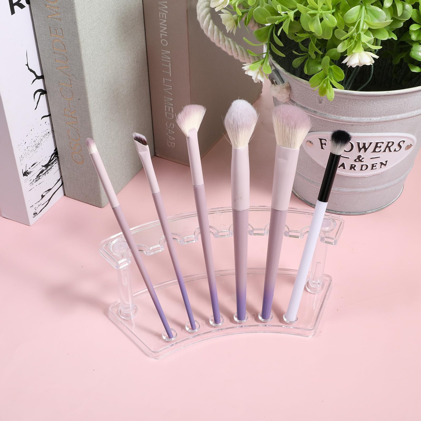 2 PCS Pen Display Stand, Fountain Pen Holder, Plastic Display Rack 6-Slot Pens A