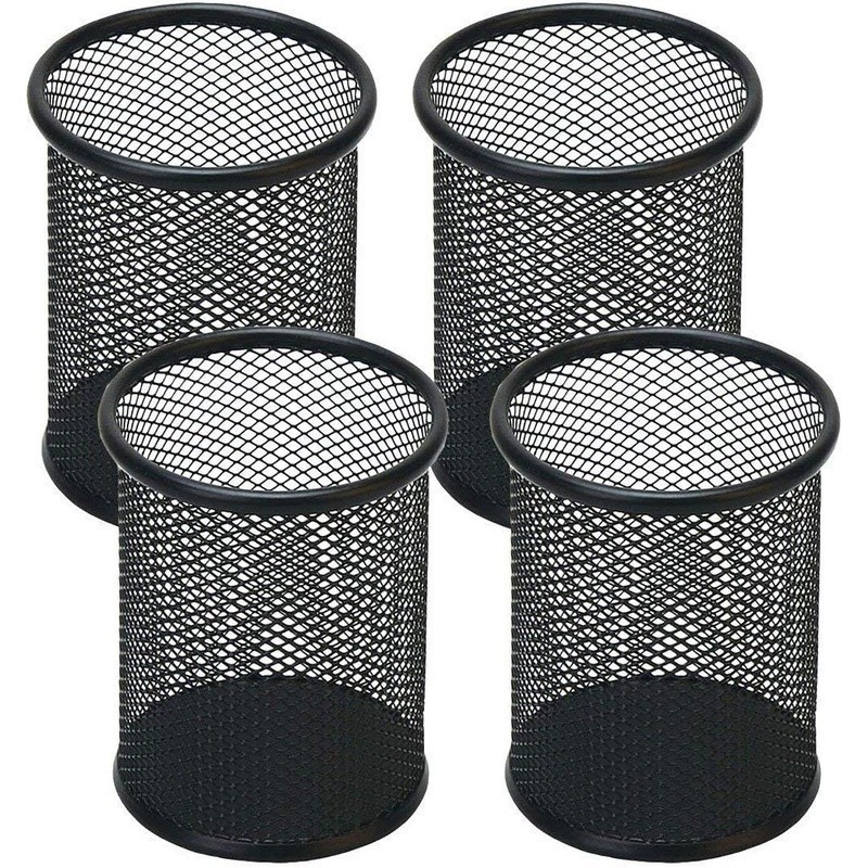 Aluminum Pen Pencil Holder Desk Organizer Lightweight Portable 4 Pack Mesh New
