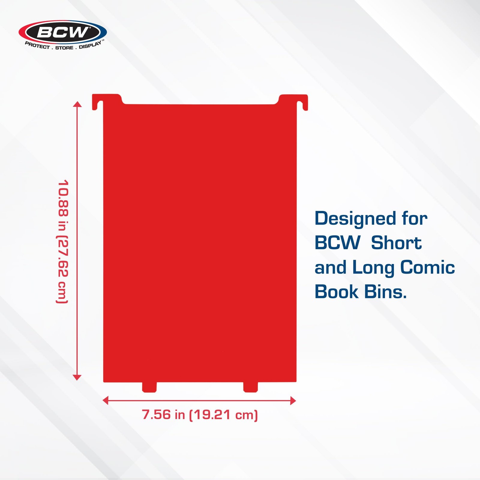 BCW Comic Bin Partitions | Exclusive Organizer for Short and Long 3 Pack, Red