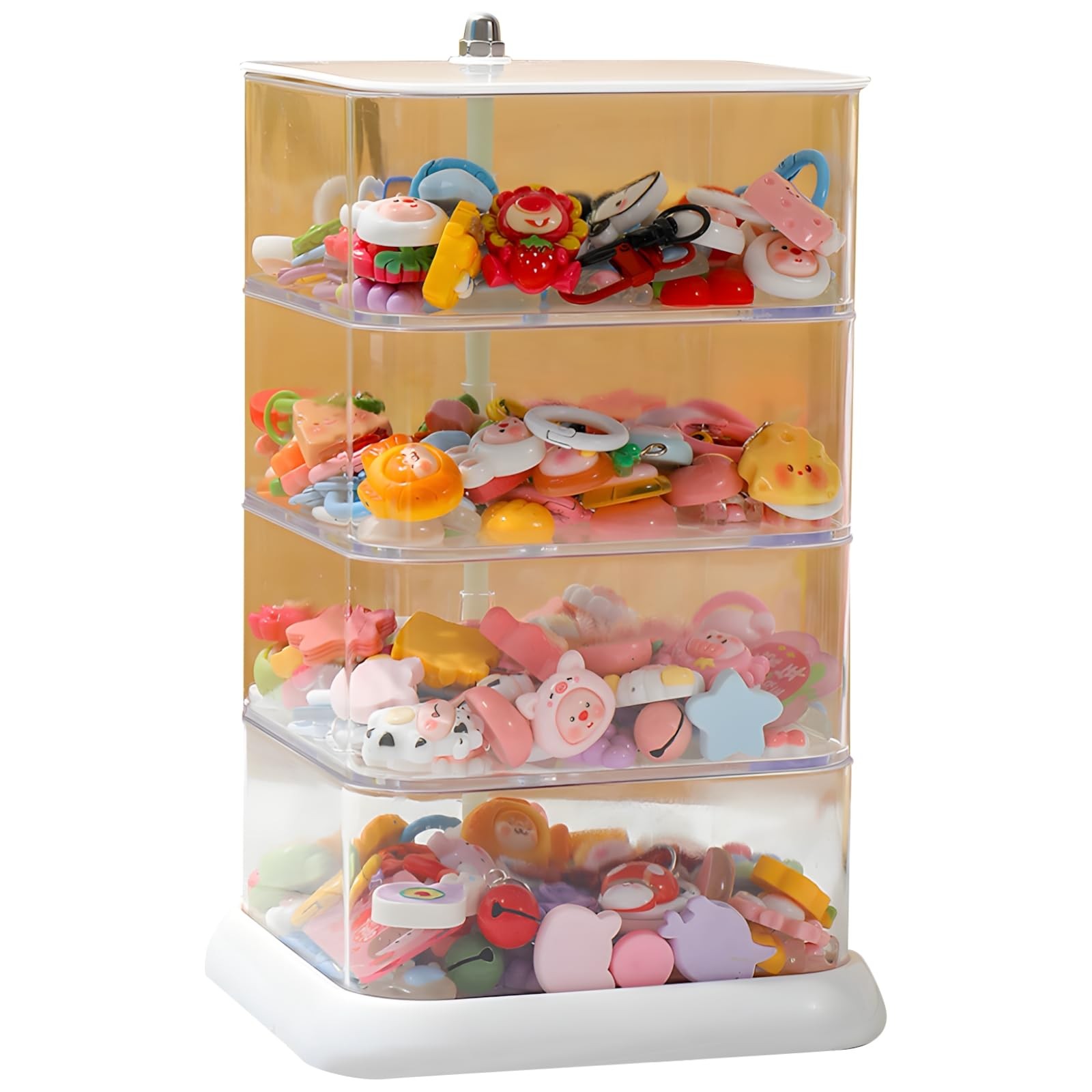 4-Layer Transparent Rotating Acrylic Jewelry 8.7″ x 5.5″ x 5.5″,