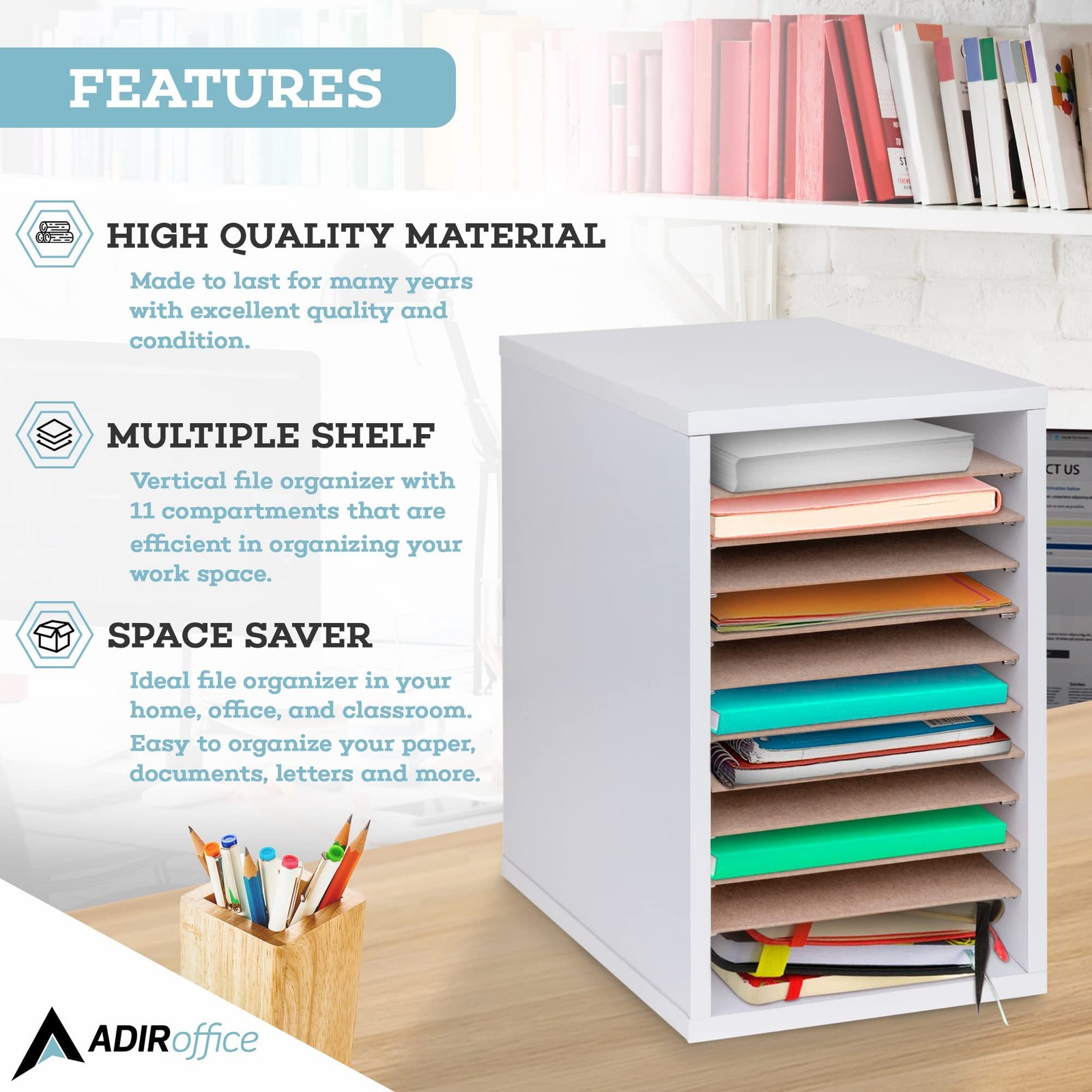 Classroom Mailbox – 11 Compartment Wooden Mail Organizer, Construction Paper …