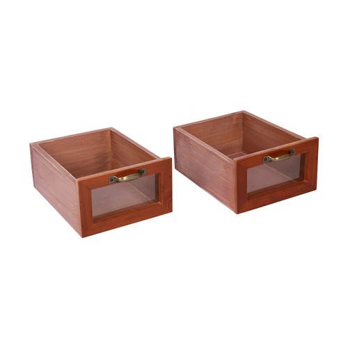 Vintage Desk Organizer Tabletop Storage Organization Box w/ 3 Drawers for Office