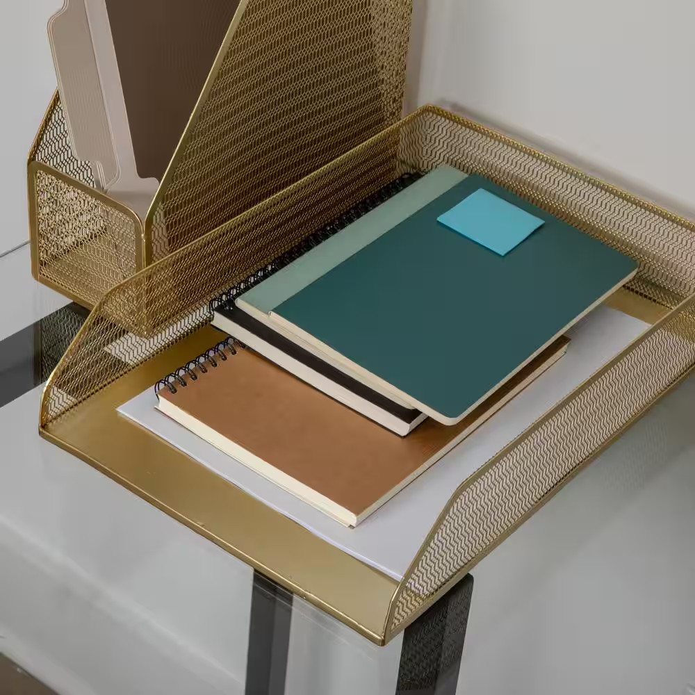Gold Desk Organizer Set of 2