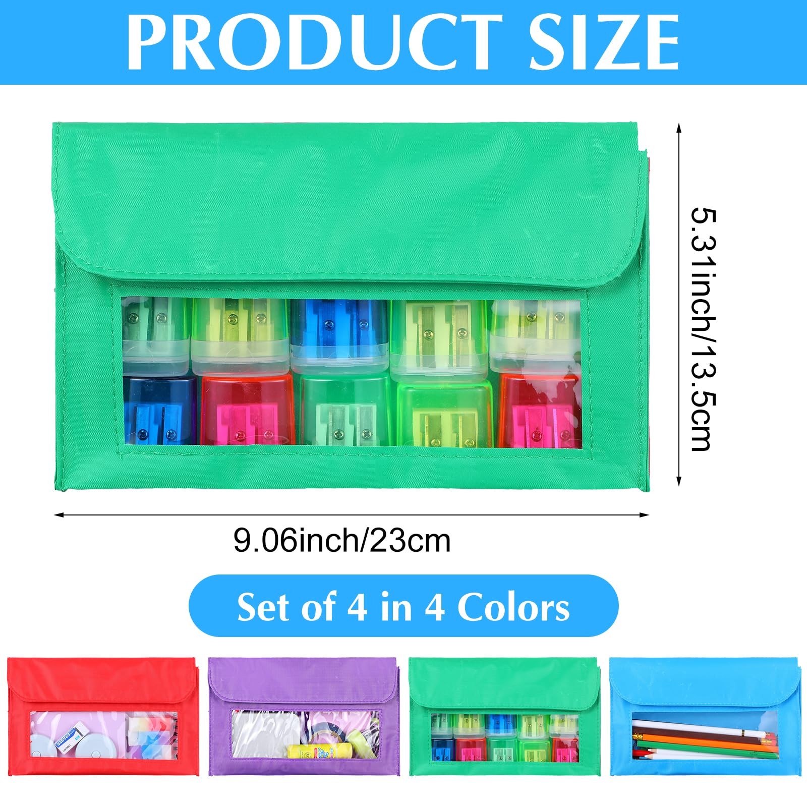4 Pieces Magnetic Storage Pockets, Whiteboard Accessory Case for Whiteboard o…