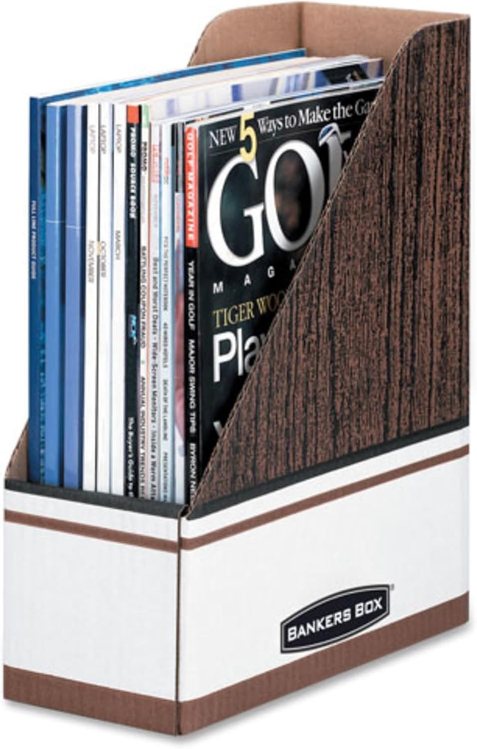 12 Pieces Magazine File Holders Oversized Letter Wood Grain Heavy Duty Organizer