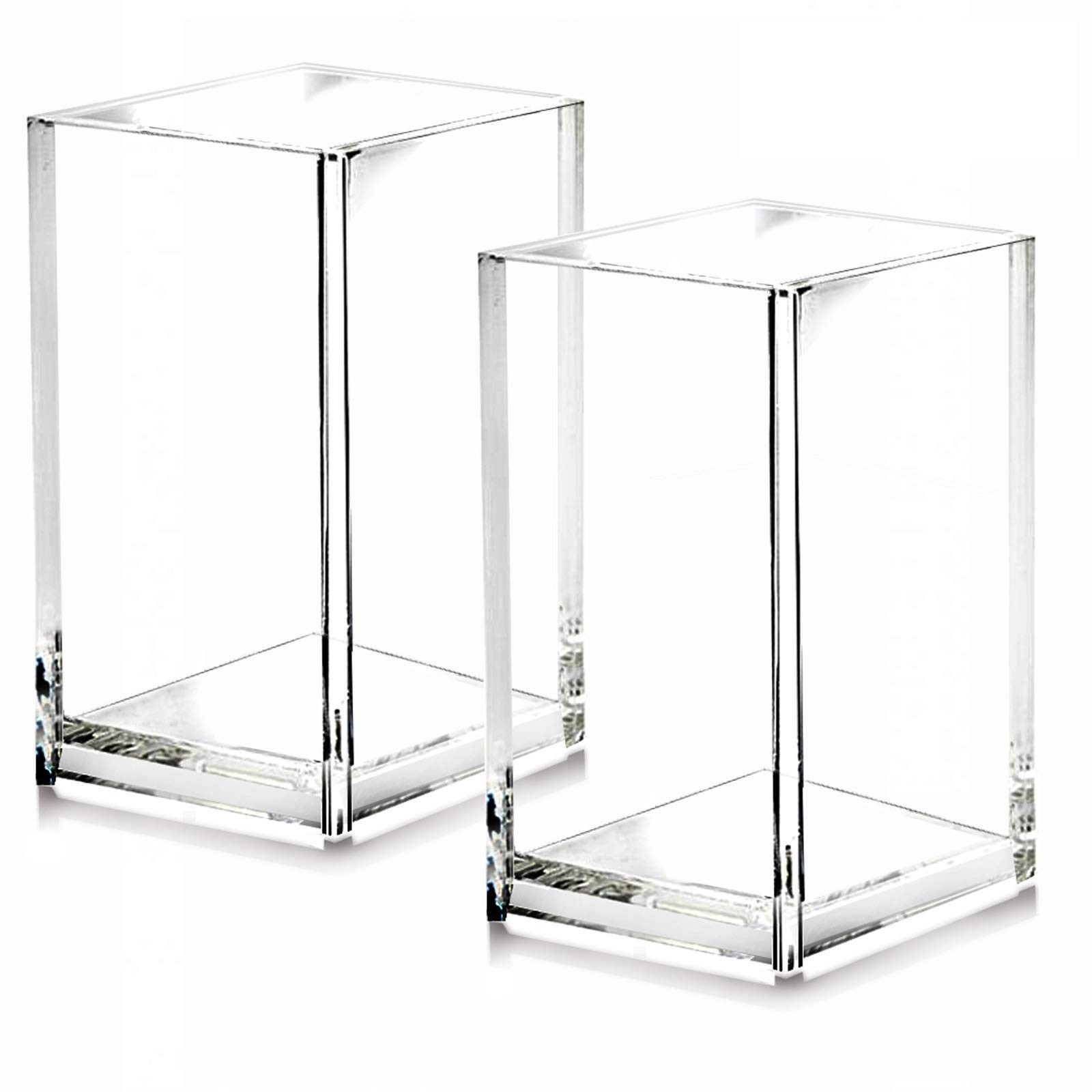 2 Pack Clear Acrylic Pencil Pen Holder Cup,Desk Accessories