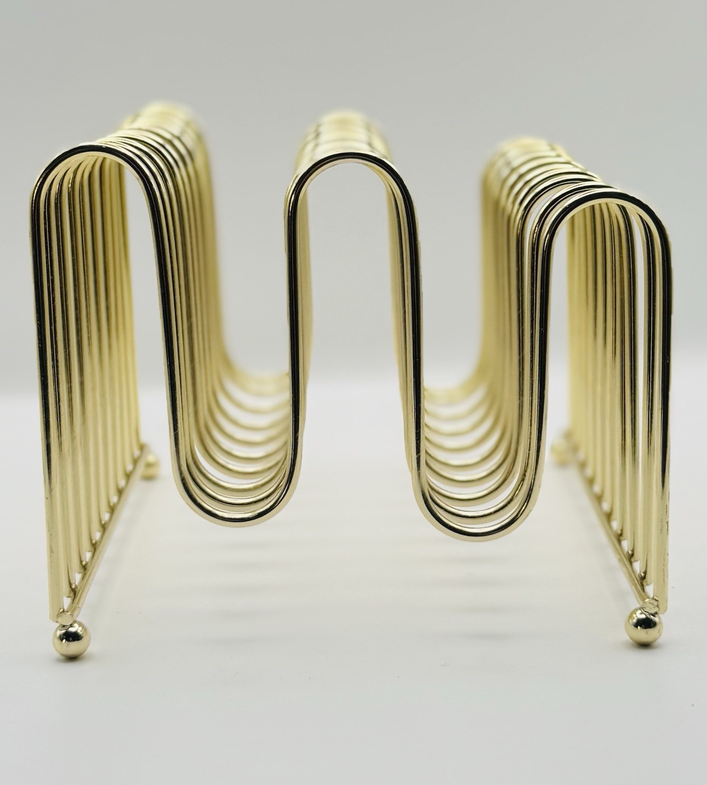 Gold Wire Letter Sorter Desk Organizer Office Mail Paper Holder