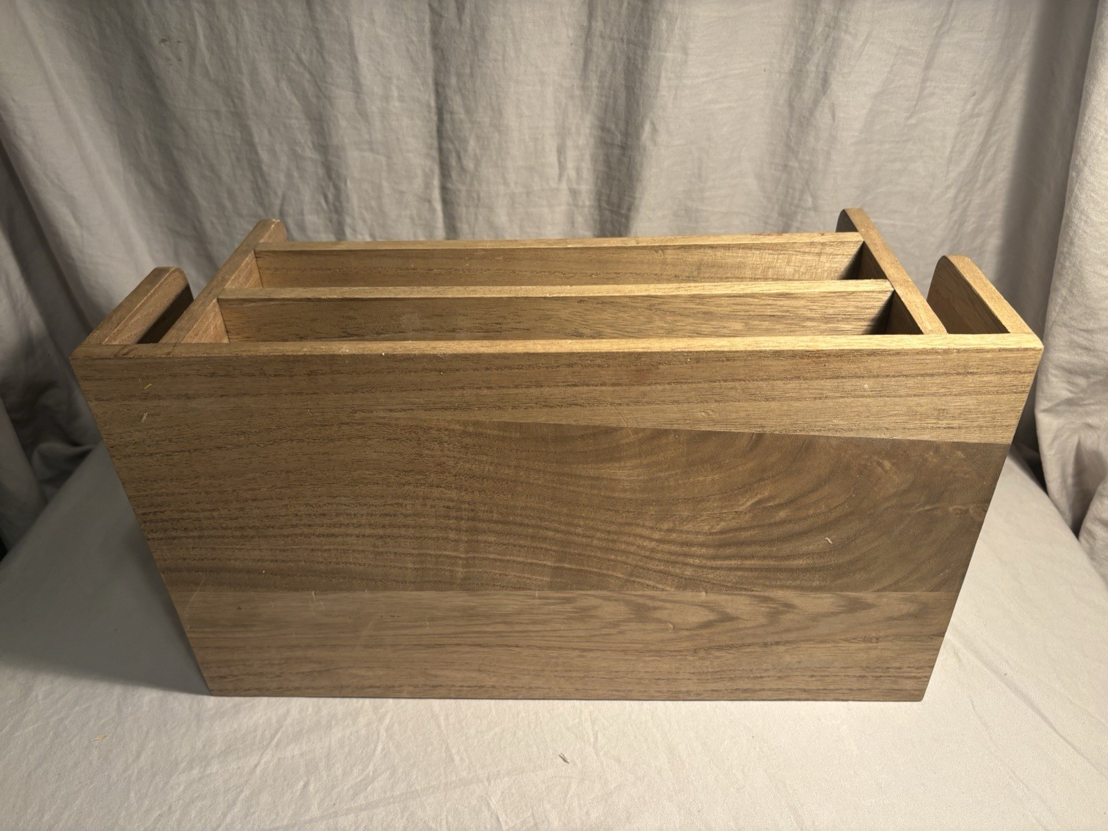 Wood Desktop Organizer Letter Tray Shelf Unit with Side Compartments