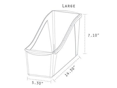 Storex Large Book Bin 6 Pack Yellow Caddy for Scrapbook and Letter Size Paper