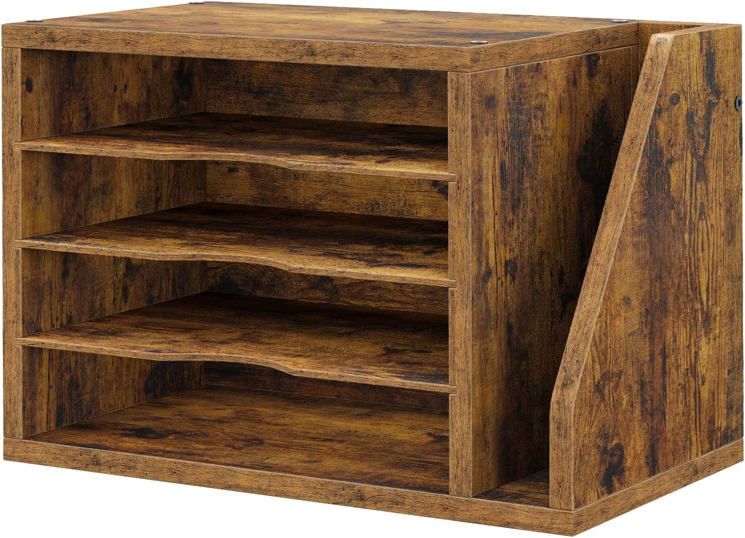 Creso Hom Mail Sorter, File Organizer Desktop, Wood Desk Organizer with 3 Adjust