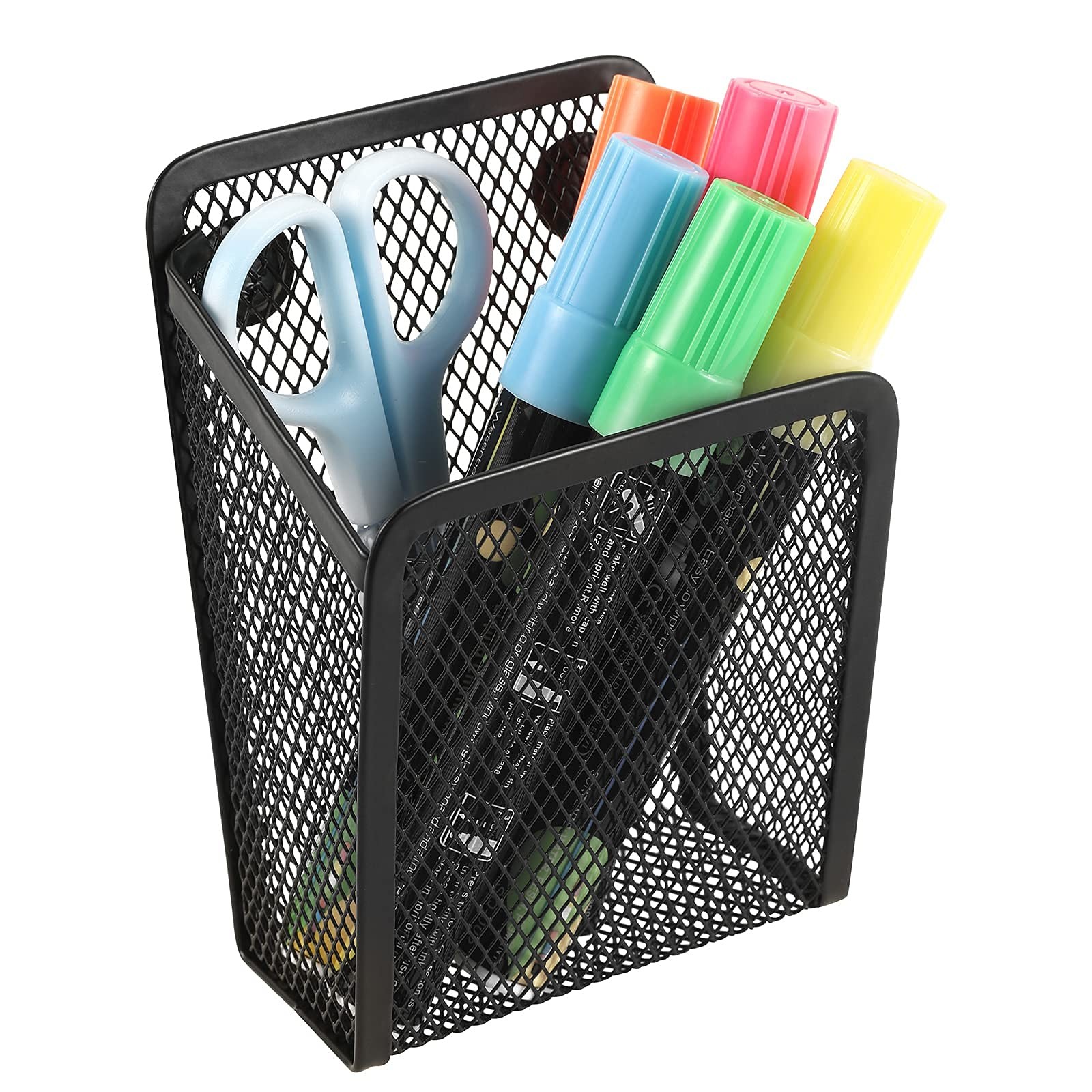 Magnetic Pencil Holder,Mesh Stainless Steel Pen Basket, Metal Writing Utensil…
