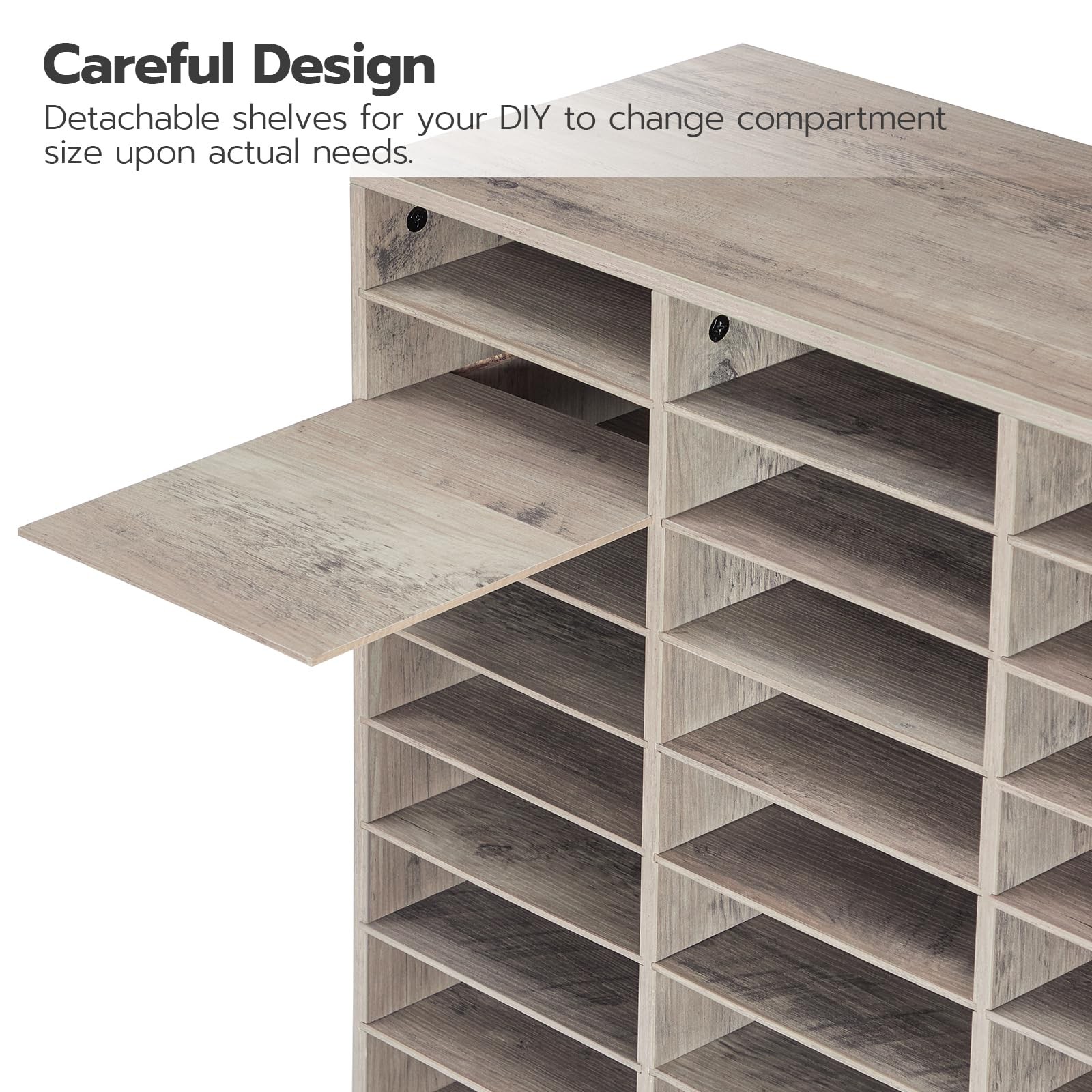 Literature Organizer 27 Compartments Wooden Mail Organizer Countertop Literature