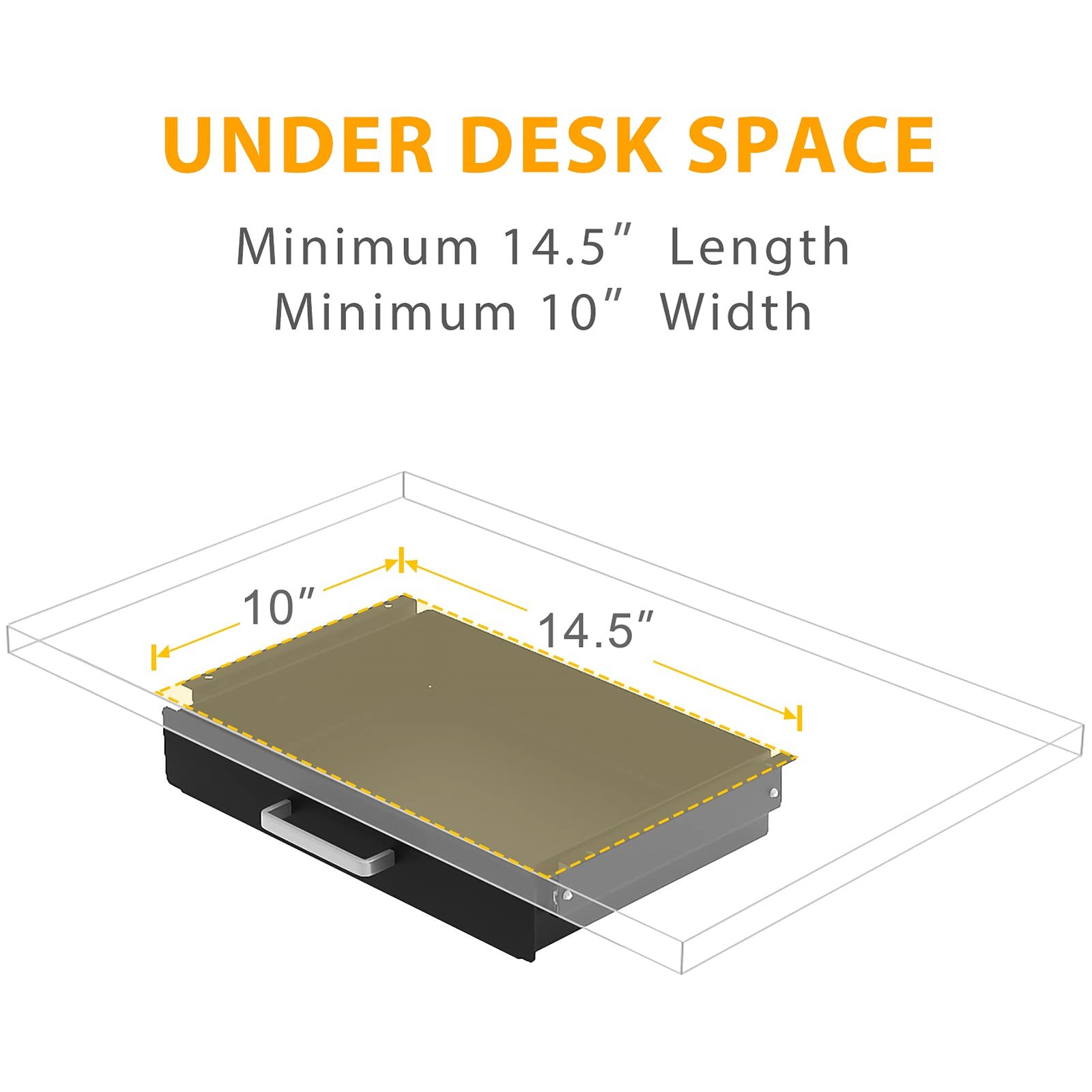 Under Desk Pull-Out Drawer – Storage Organizer Office Mounted, Easy Slide-Out…