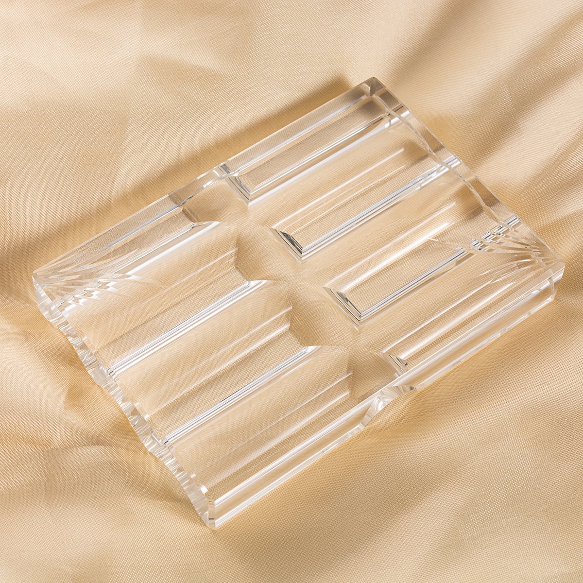 LONGWIN Office Supplies Crystal Fountain Pen Holder Desktop Organizer Clear