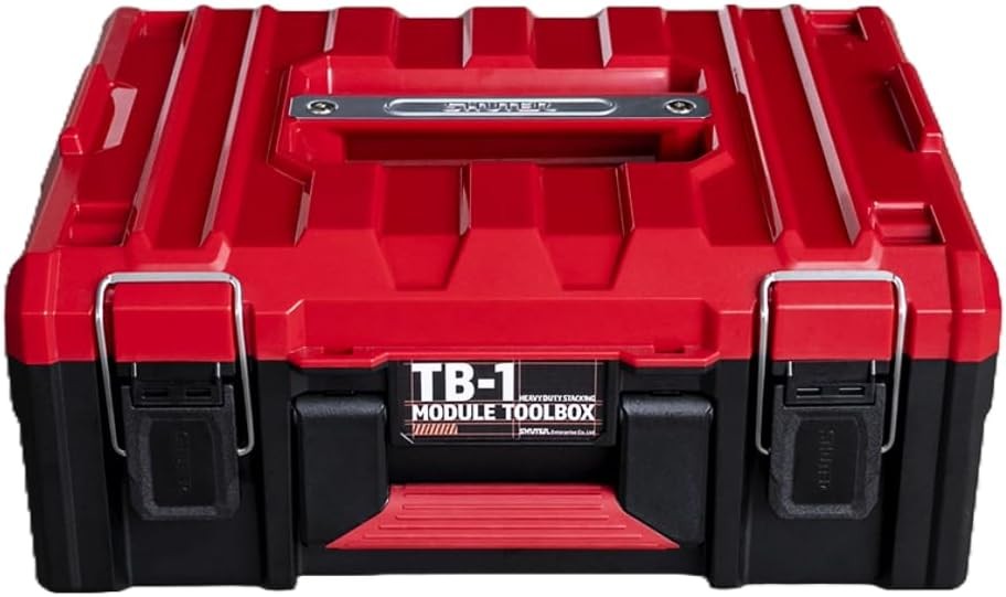 2-Tier Stackable Tool Box W/ Drawers ABS Plastic Storage Chest W/ One-Touch