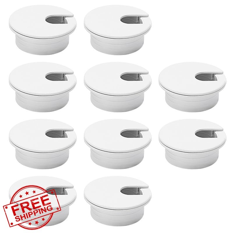 EASYEAH 10pk White 1-3/8″ Desk Grommet