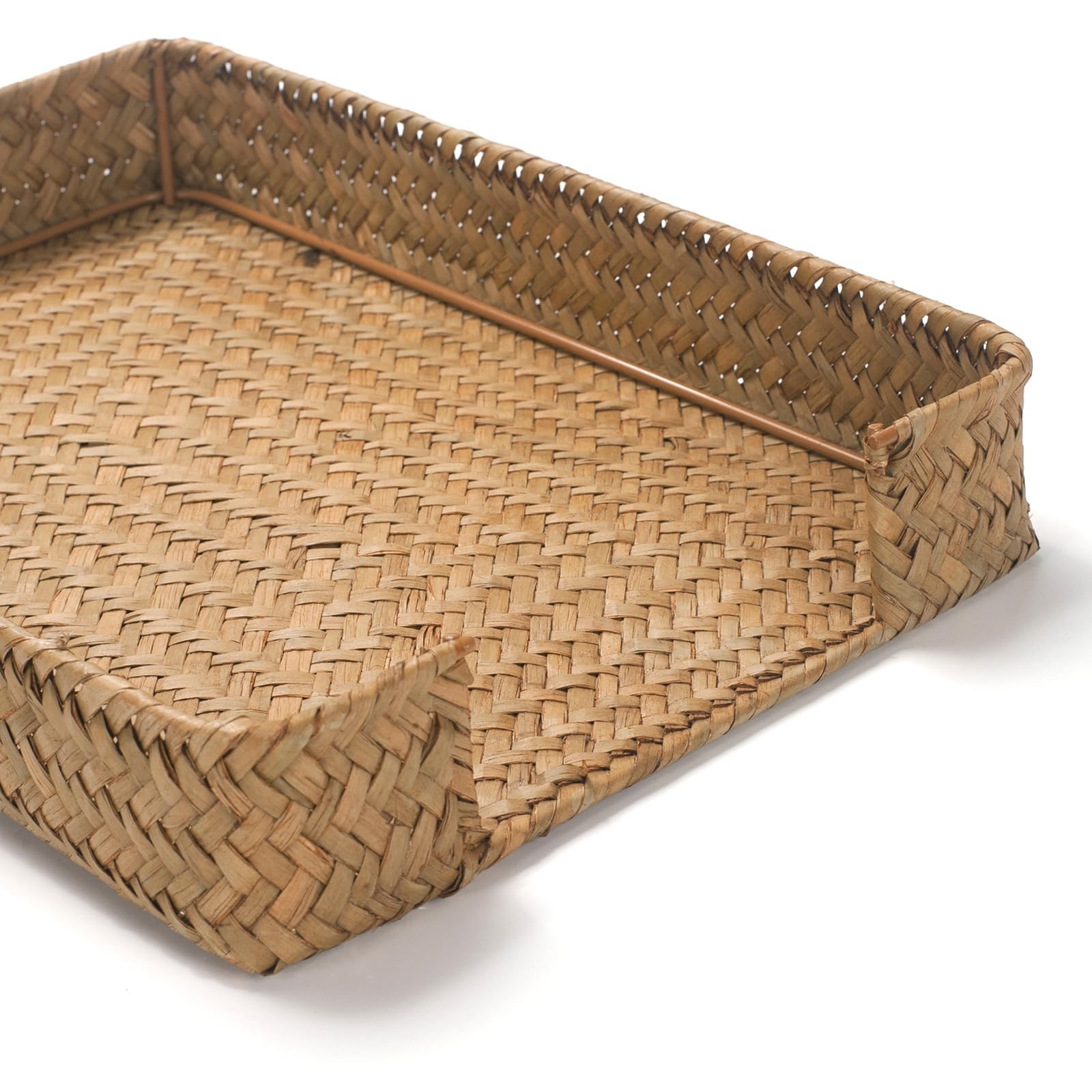 Seagrass Letter Tray Woven Desk Wicker Desktop Basket Organizer Papers Files