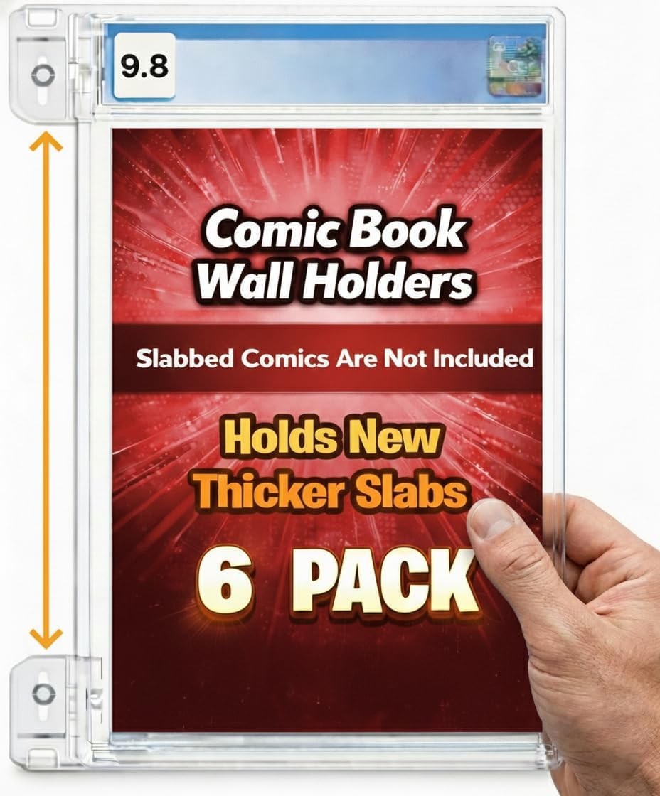 SlabGrabs XL 12-Piece Comic Book Wall Mount Set (Holds 6 Slabs), 2026 Ready f…