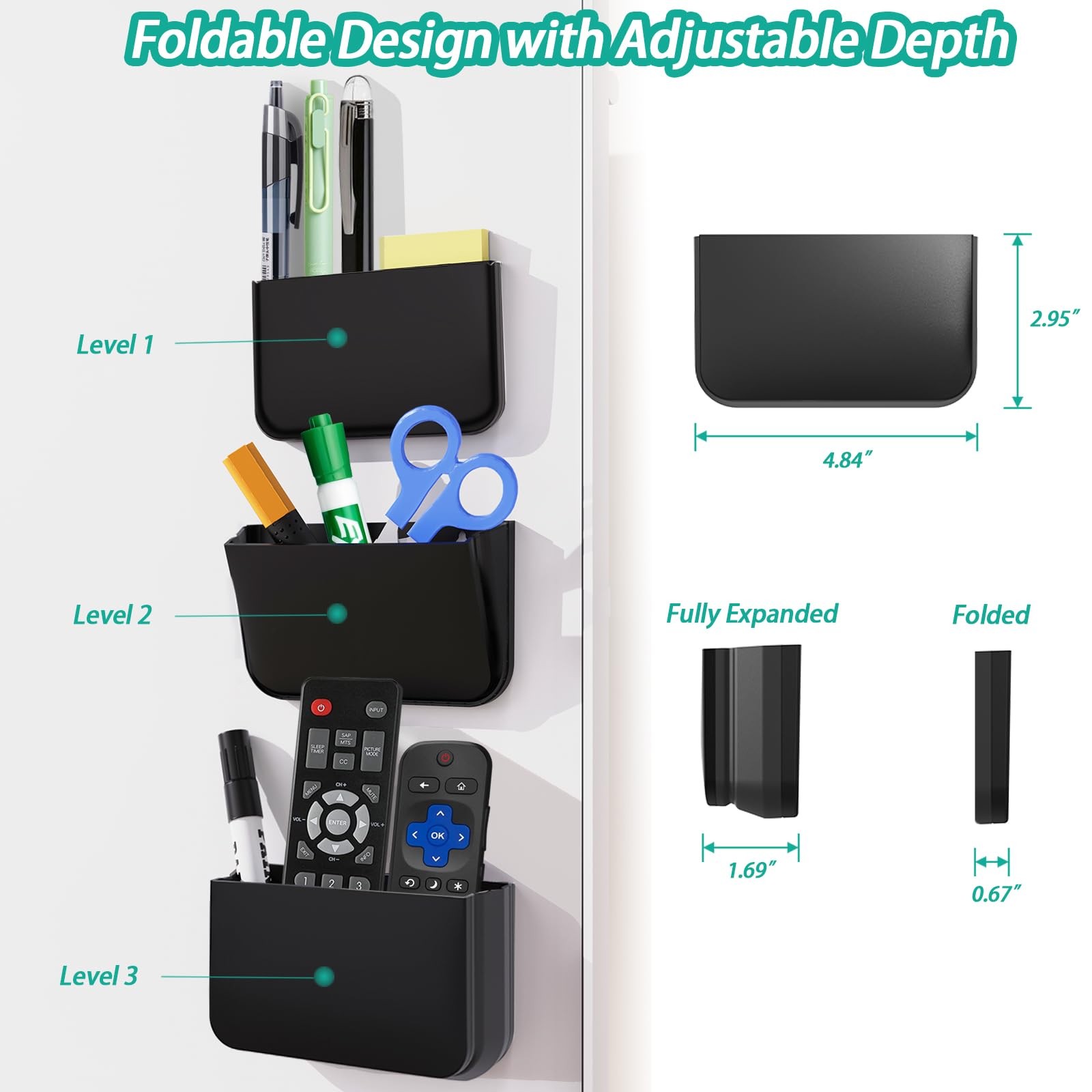 Magnetic Remote Control Holder Wall Mount, 2 Pack TV Remote Holder Wall Mount…