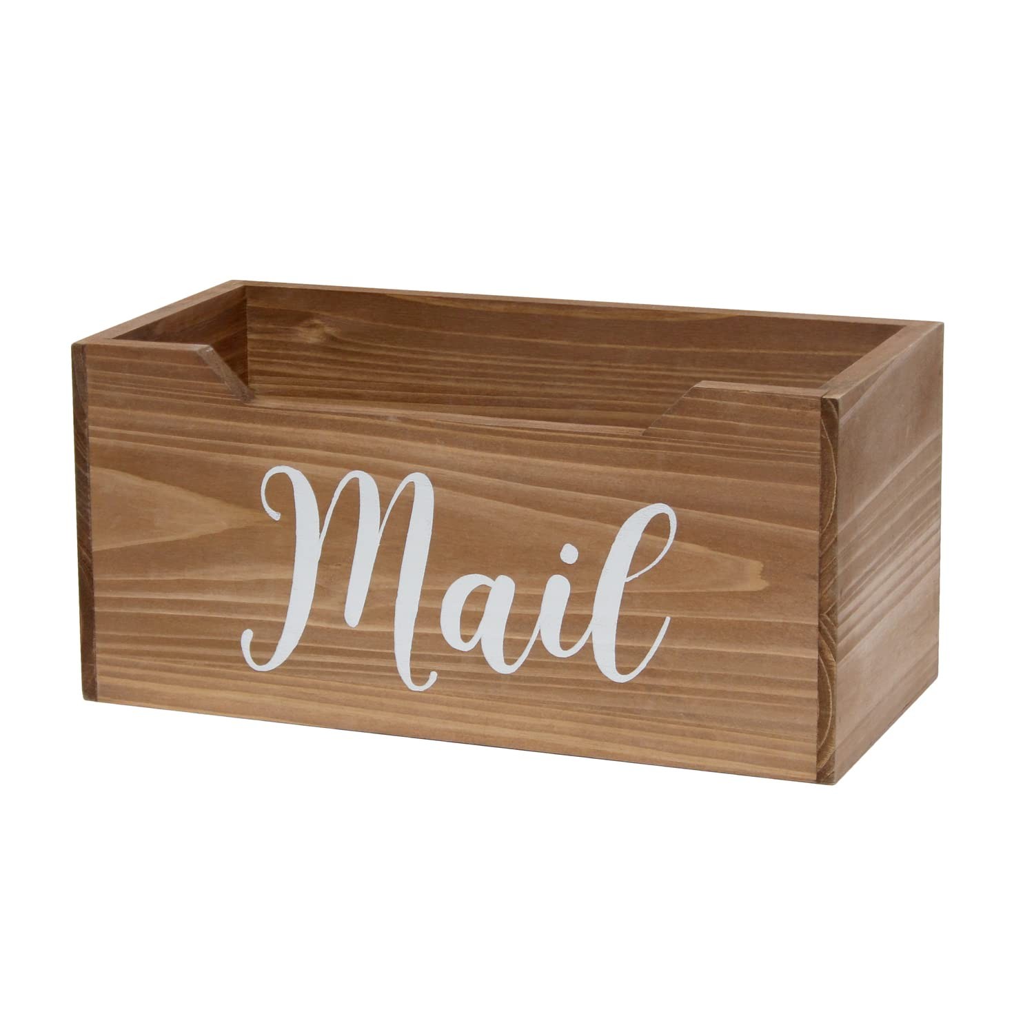 HG2010-NMW Rustic Farmhouse Wooden Tabletop Decorative Script Word Mail Organ…