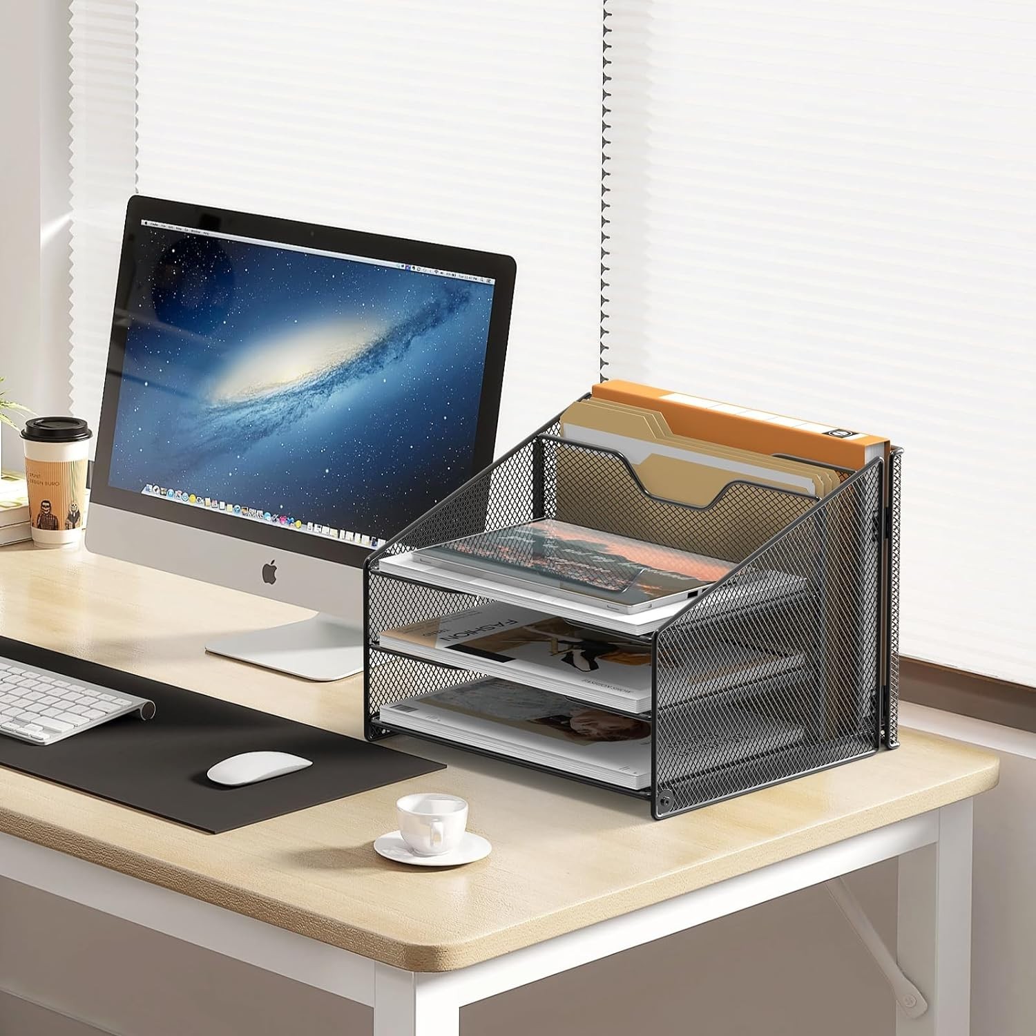 3-Tier Letter Organizer in Sleek Black Metal – Perfect for Office Essentials
